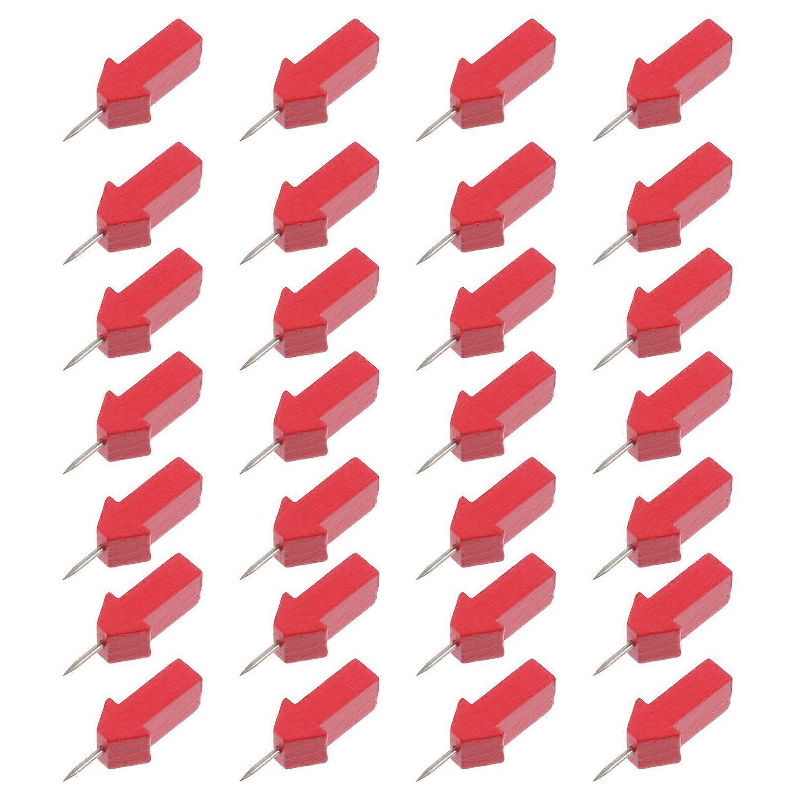 Red Iron Push Pins for Home Office Use Set of 50 Photo Fixing Pins Map Marking Nails
