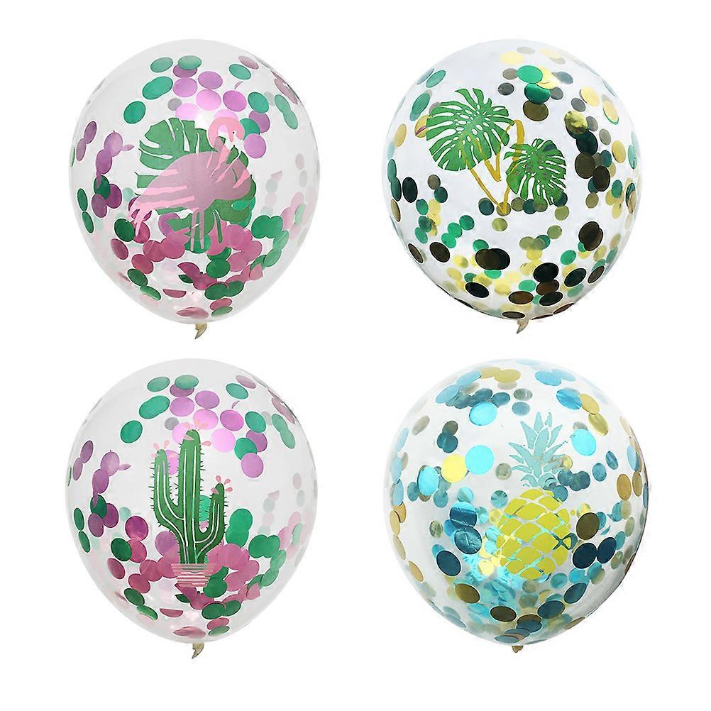 Flamingo Pattern Balloons Add Fun to Celebrations with Romantic Confetti Decorations 12 Inch