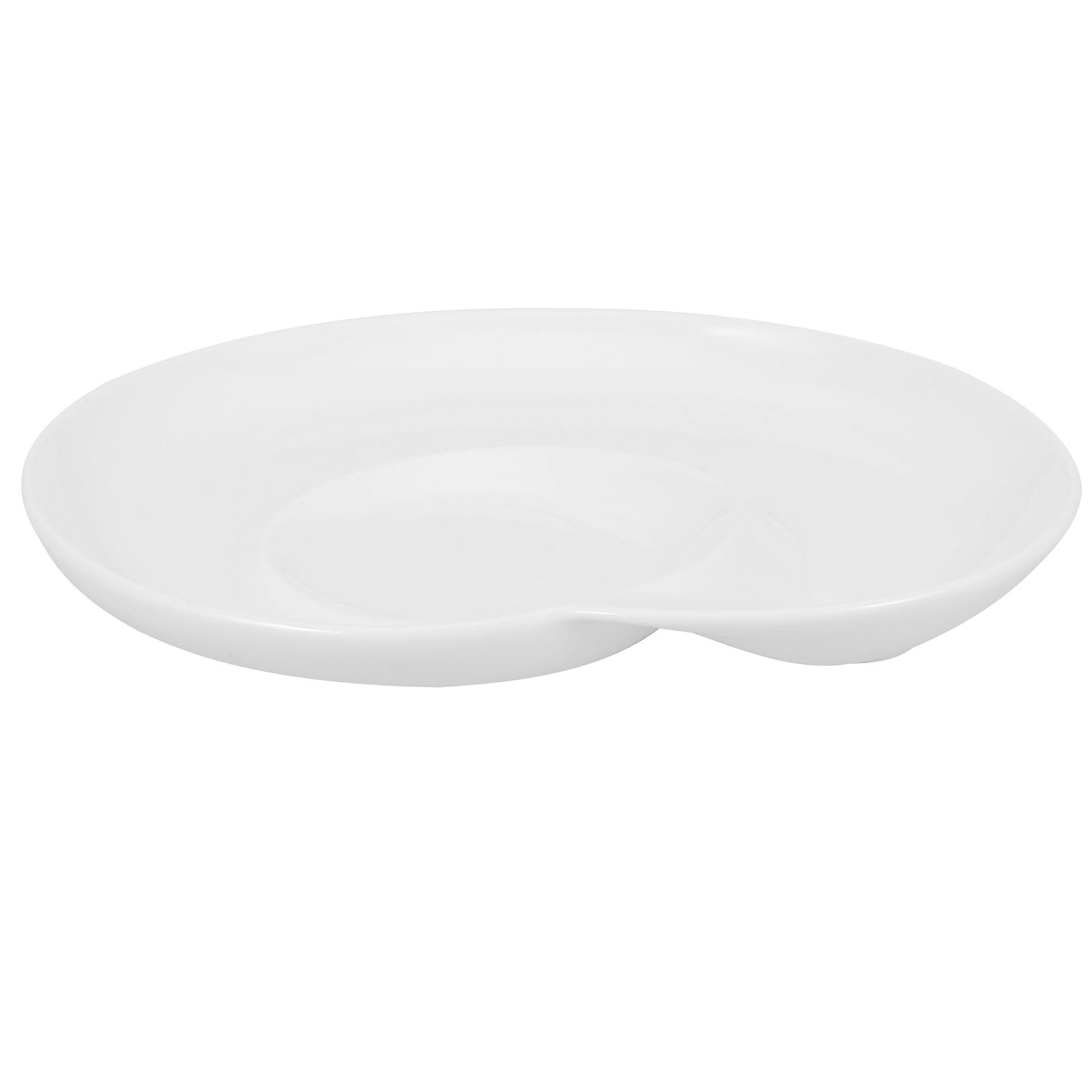 Ceramic Divided Dumpling Plate with Sauce Set Breakfast and Food Serving Plate