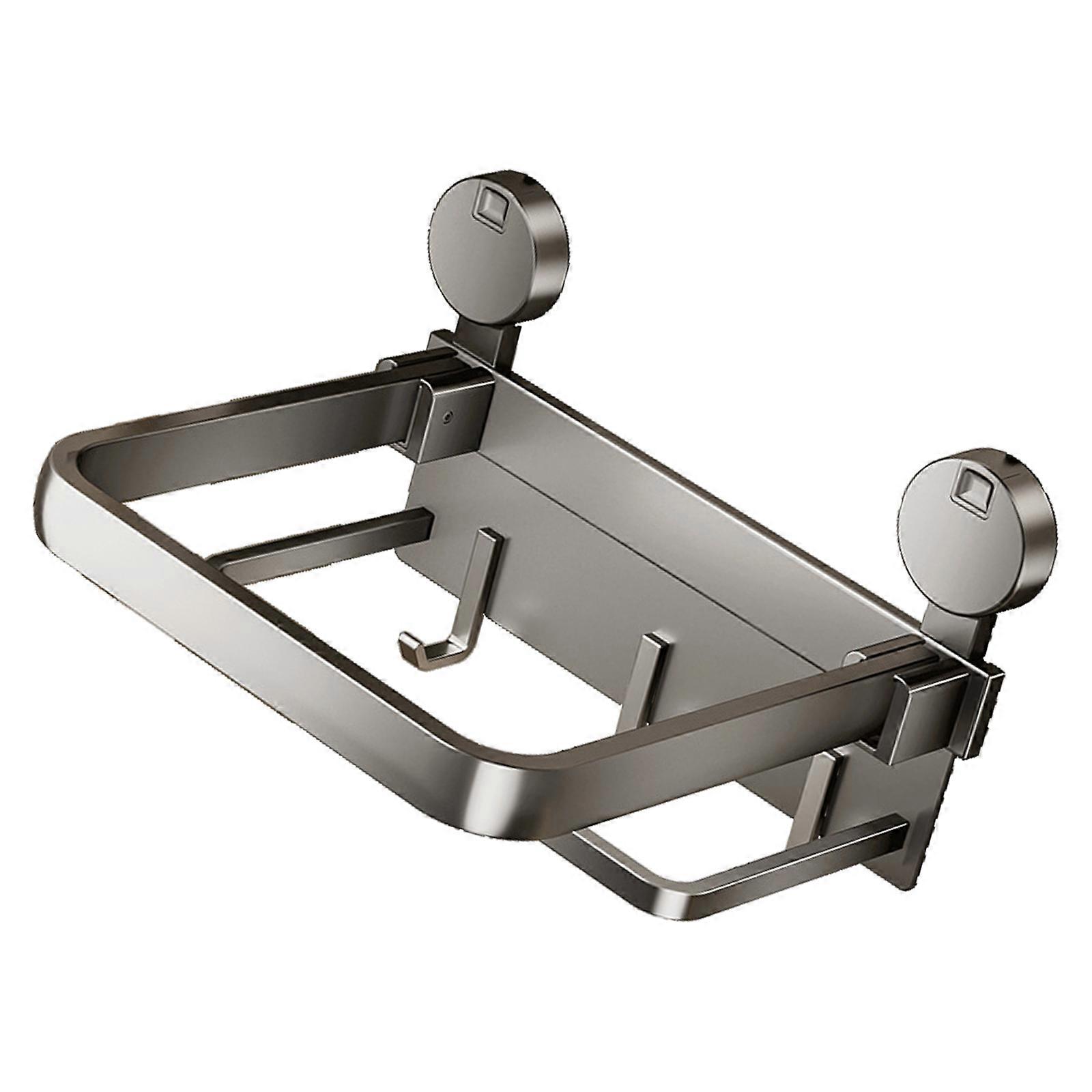 Upgrades Aluminum Folding Towel Rack Suction Cup Installation Storage Solution for Efficient Bathroom & Kitchen Multicolor