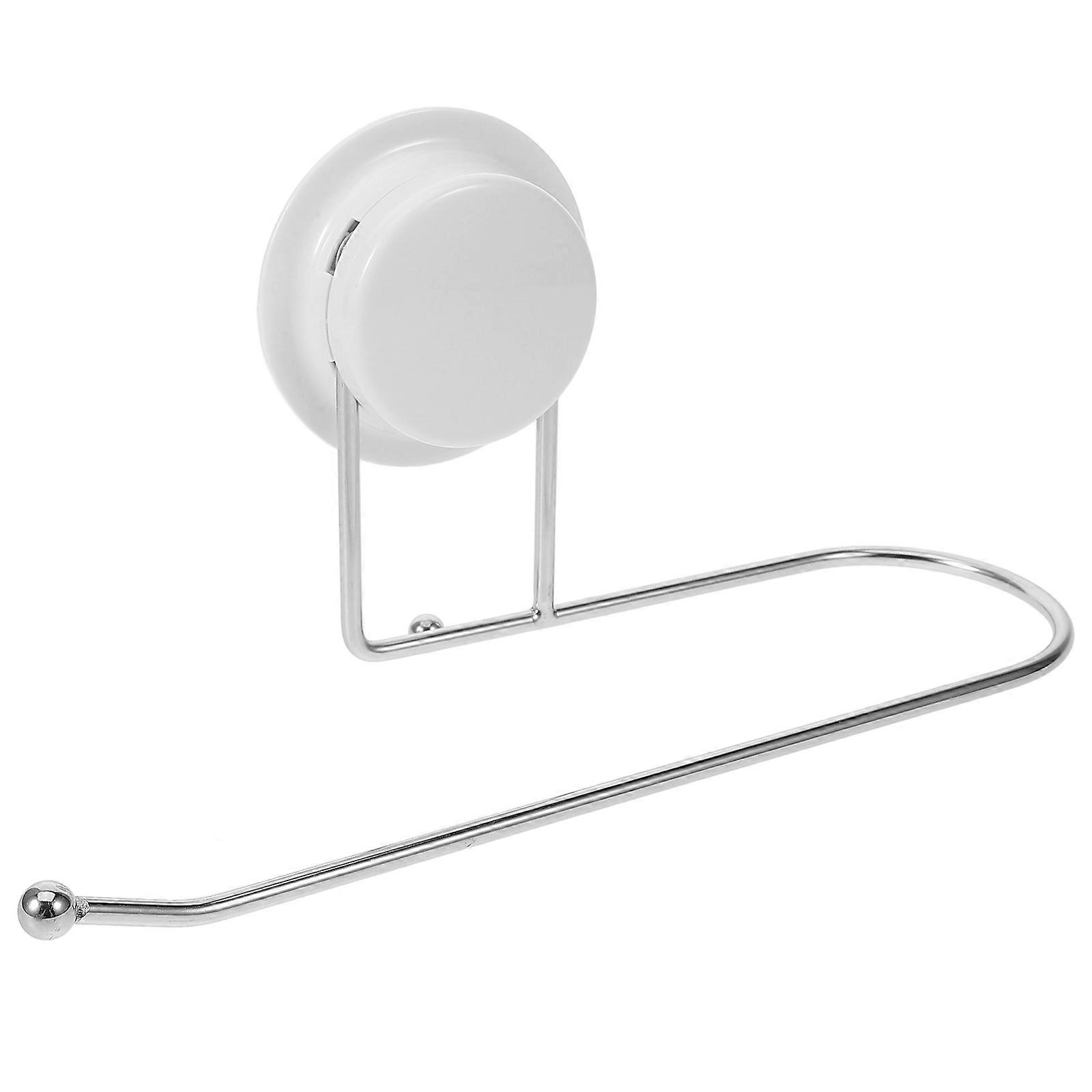 Suction Cup Tissue Holder Wall Mounted Space Saving Anti Deformation Metal Plastic Rectangular 1Set