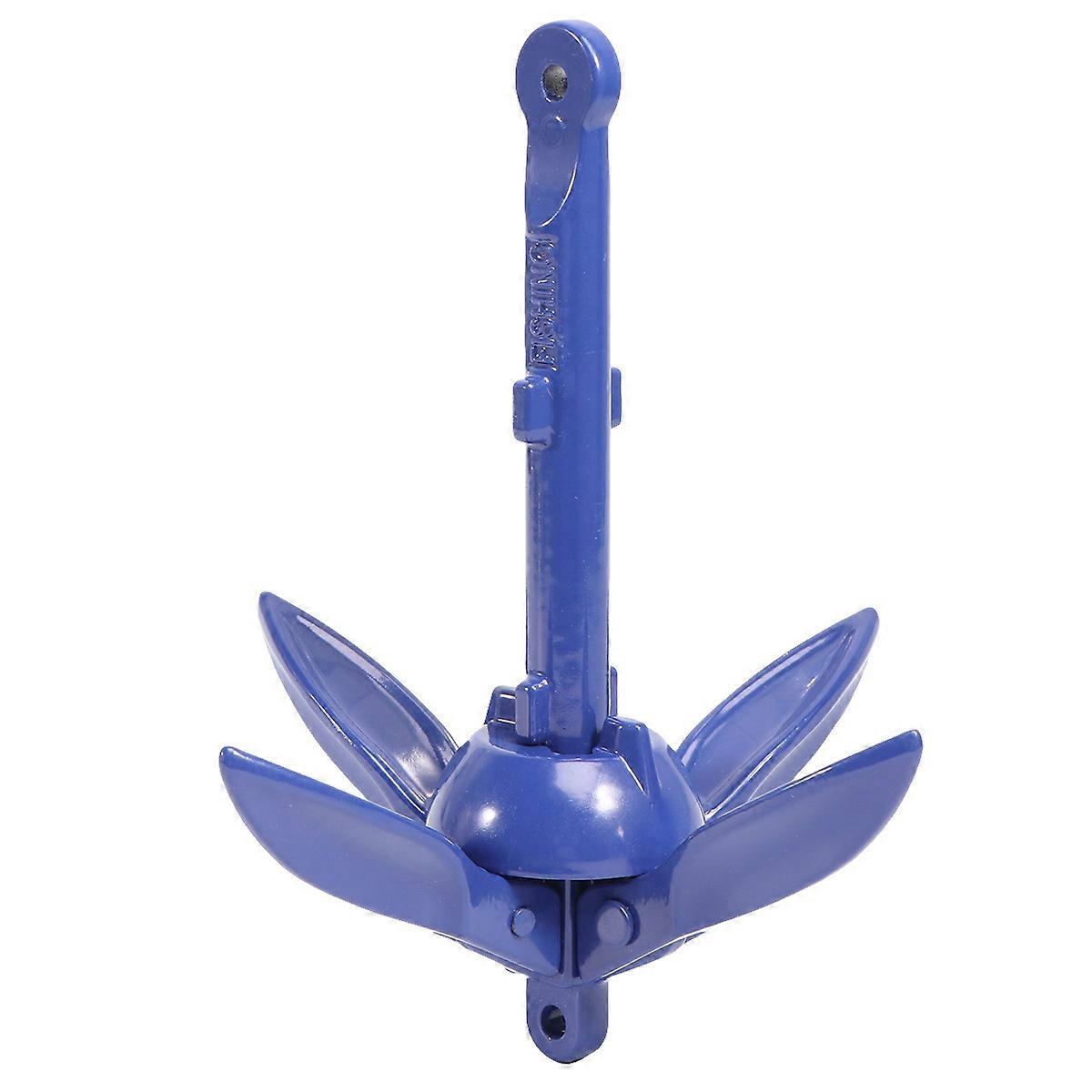 Durable 4 Tins Folding Anchor for Boats Kayaks and Canoes Compact and Easy to Store Metal Blue Foot Design