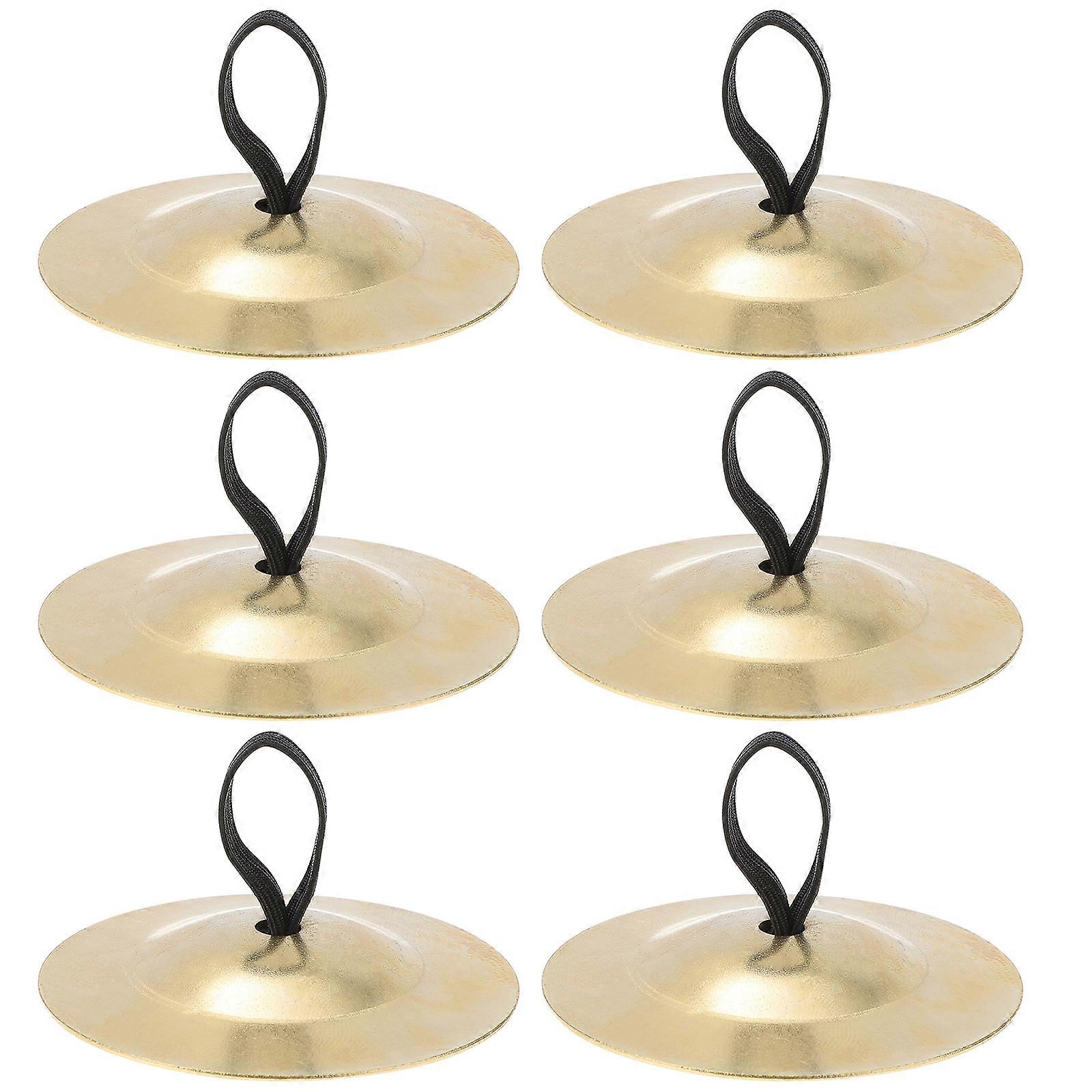 6pcs Golden Finger Cymbals for Belly Dancing – Durable Percussion with Elastic Bands for , Ideal for Parties and Kids Activities