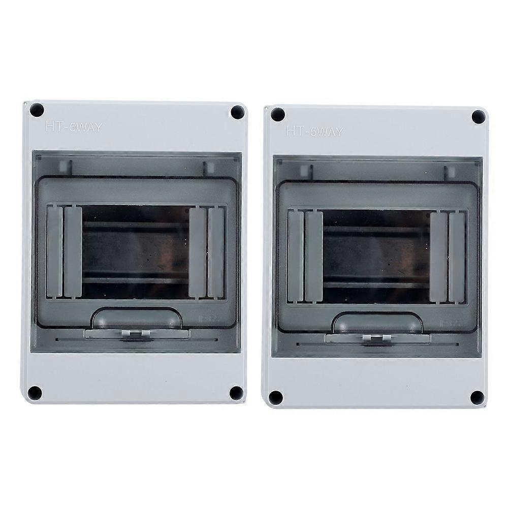 2pcs Distribution Protection Boxes 5 Way Weatherproof Outdoor Distribution Junction Box