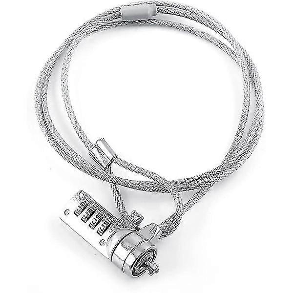Laptop Security Lock with Combination, Anti Theft Lock and Chain Cable, 4-Digit Password