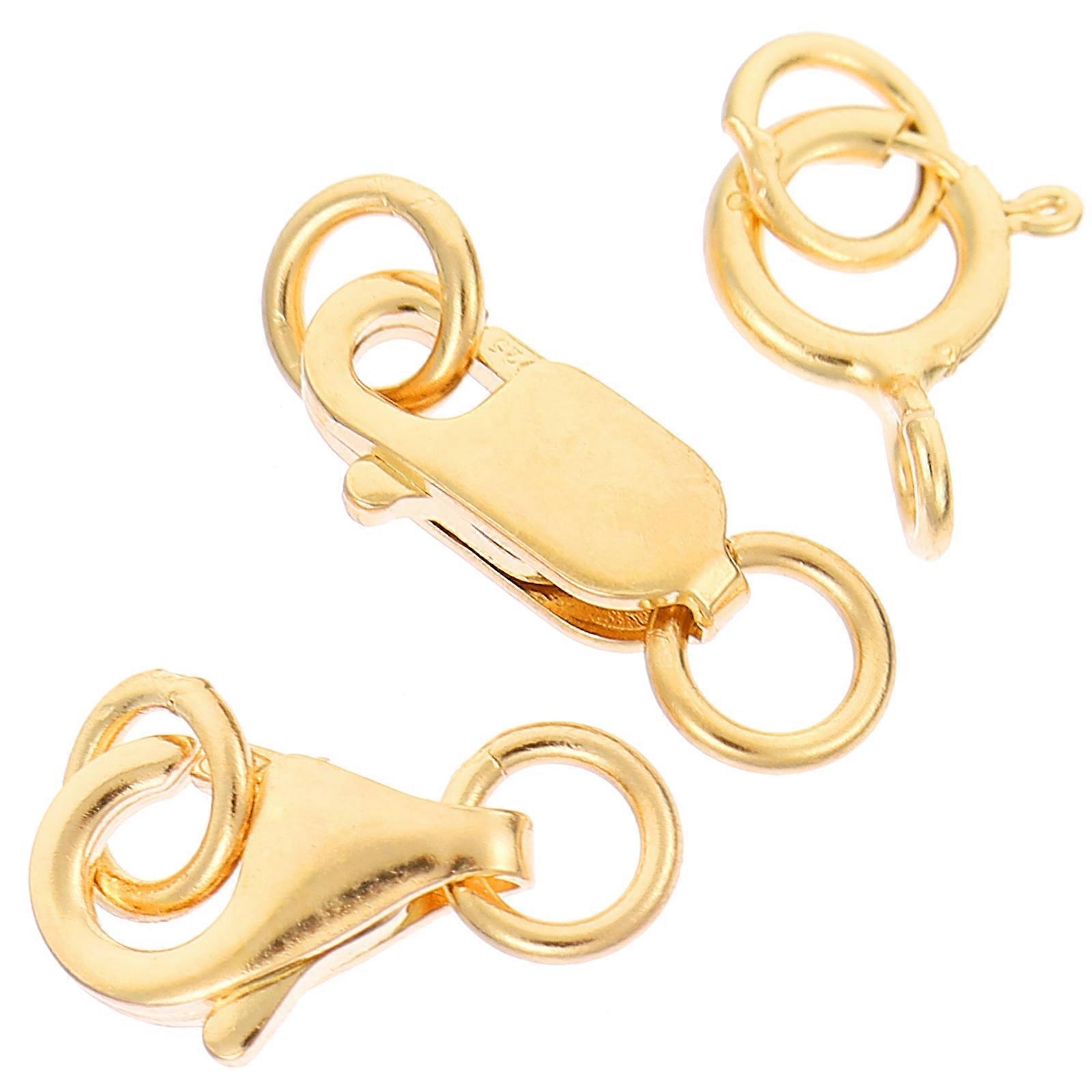 Golden Lobster Clasps for Jewelry Making 3pcs Durable DIY Clamps Safe and Practical