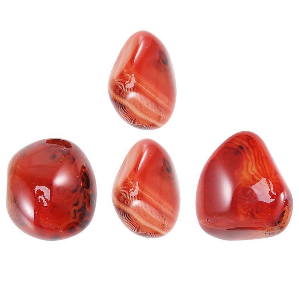 Natural Sardonyx Agate Stones for Hand Crafting Assorted Color Smooth Polished 4 Pieces
