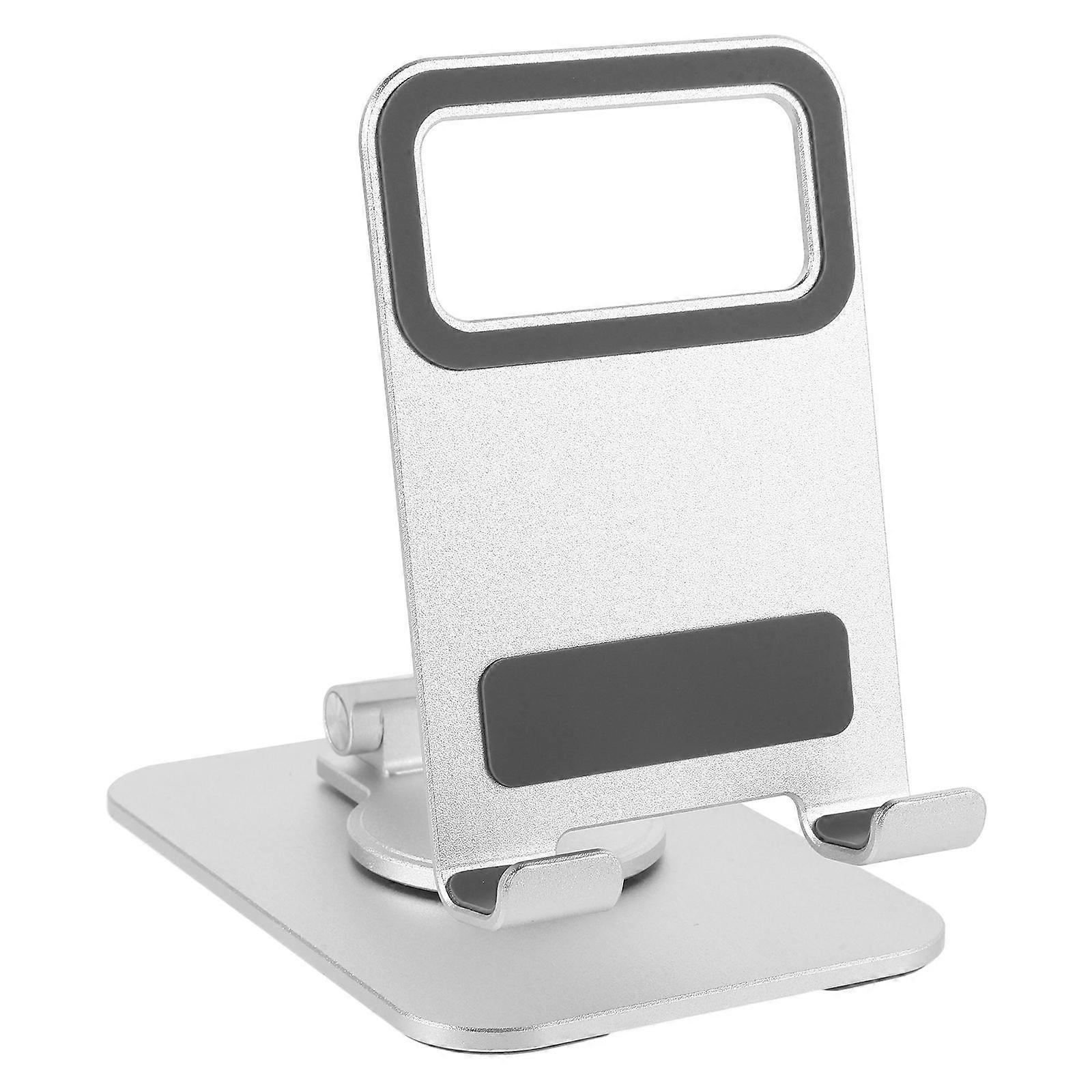 Foldable Phone And Tablet Stand Rotating Adjustable Holder For Desk Use Silver 1Set