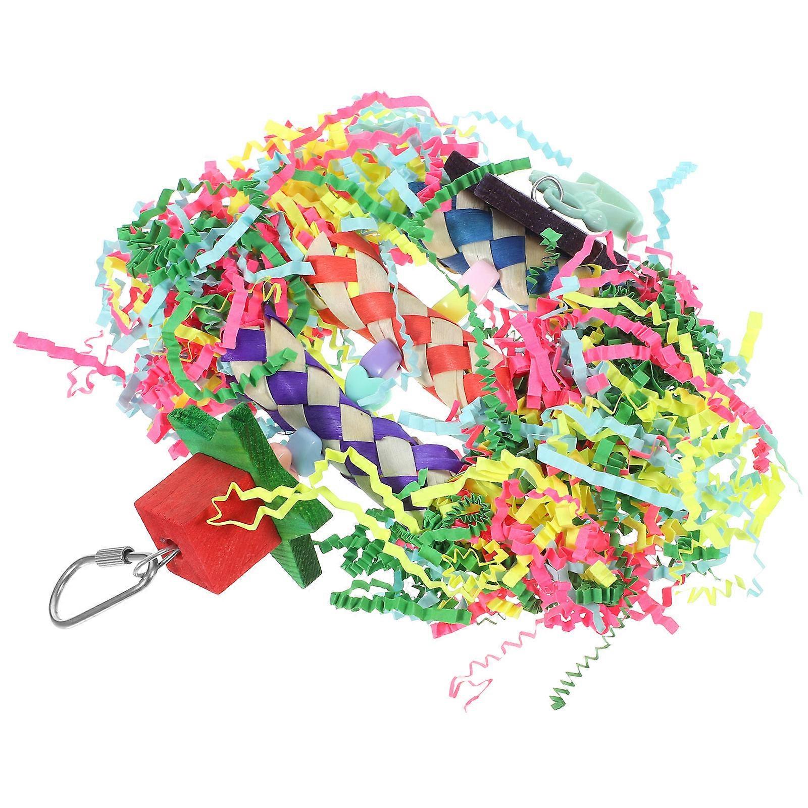 Wooden Hanging Chewing Toy for Birds with Durable Design Suitable for Parrot Playtime 7.5 inches