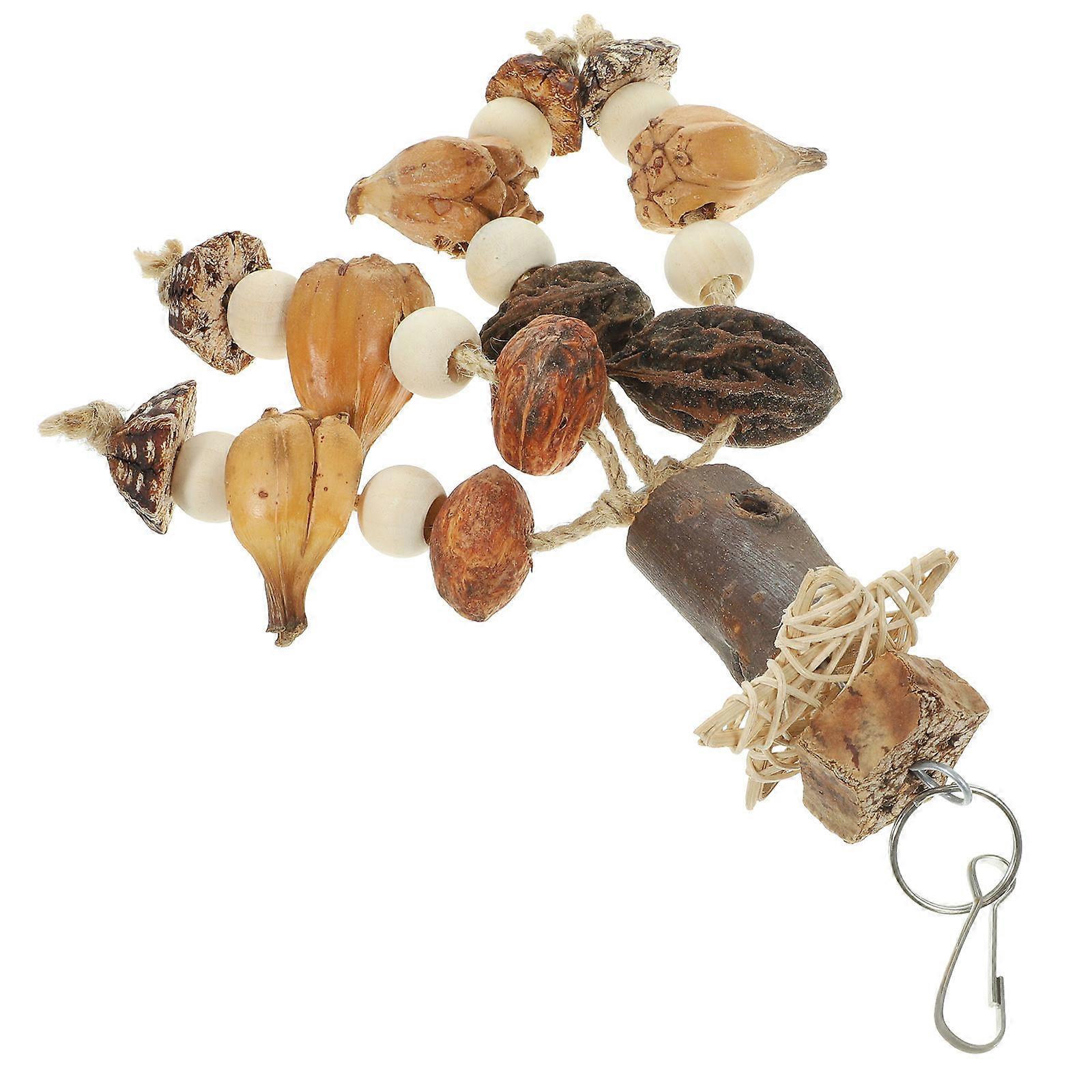 Bite resistant Wooden Parrot Toy 2pcs Foraging and Shredding Chewing Toy for Small Birds