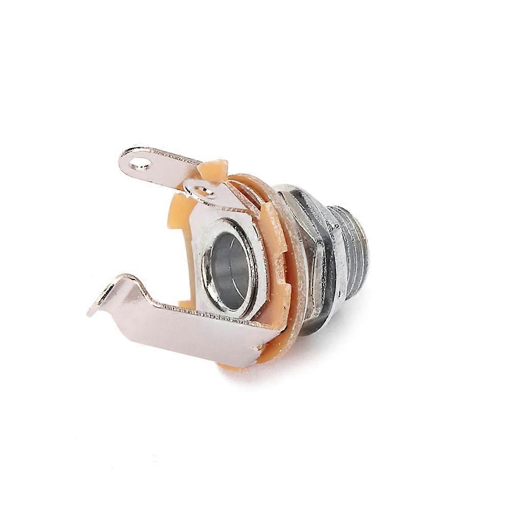 Mono Panel Mount Socket Guitar Jack Socket Connector Chrome Color Replacement For Musical Instruments Accessories 10Set