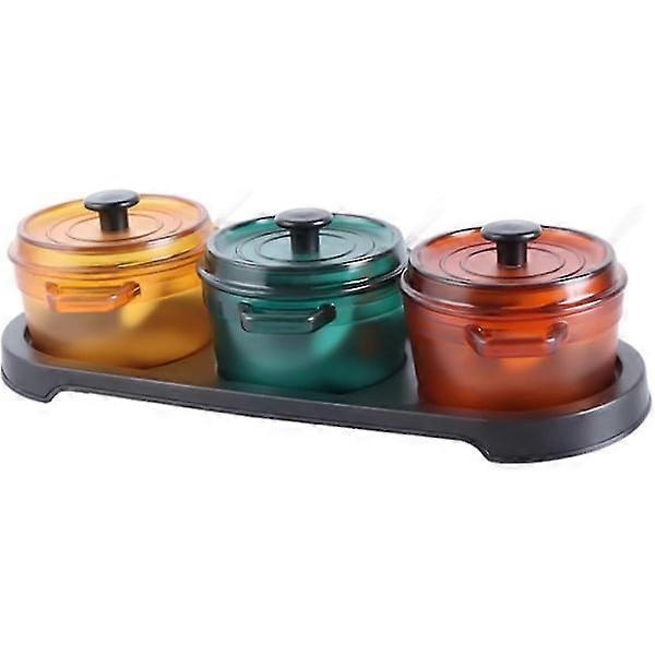 1 set kitchen spice jar PP spice rack with lid.