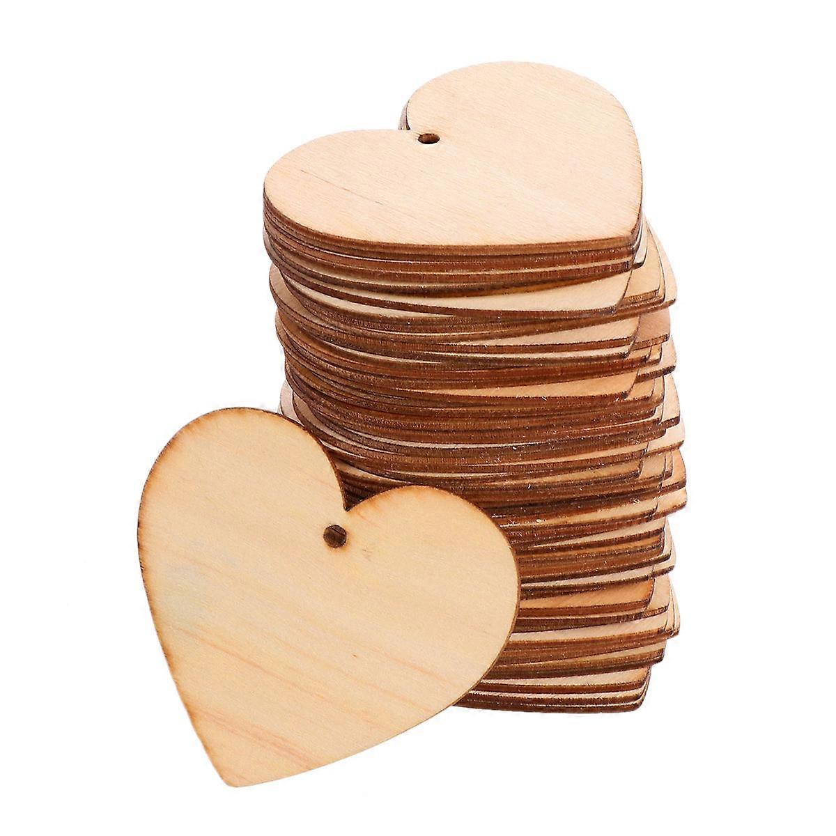 Wooden Slices for DIY Crafts with Smooth Finish Ideal for Painting and Decorating 100 Blank Heart Shaped Wood Plaques