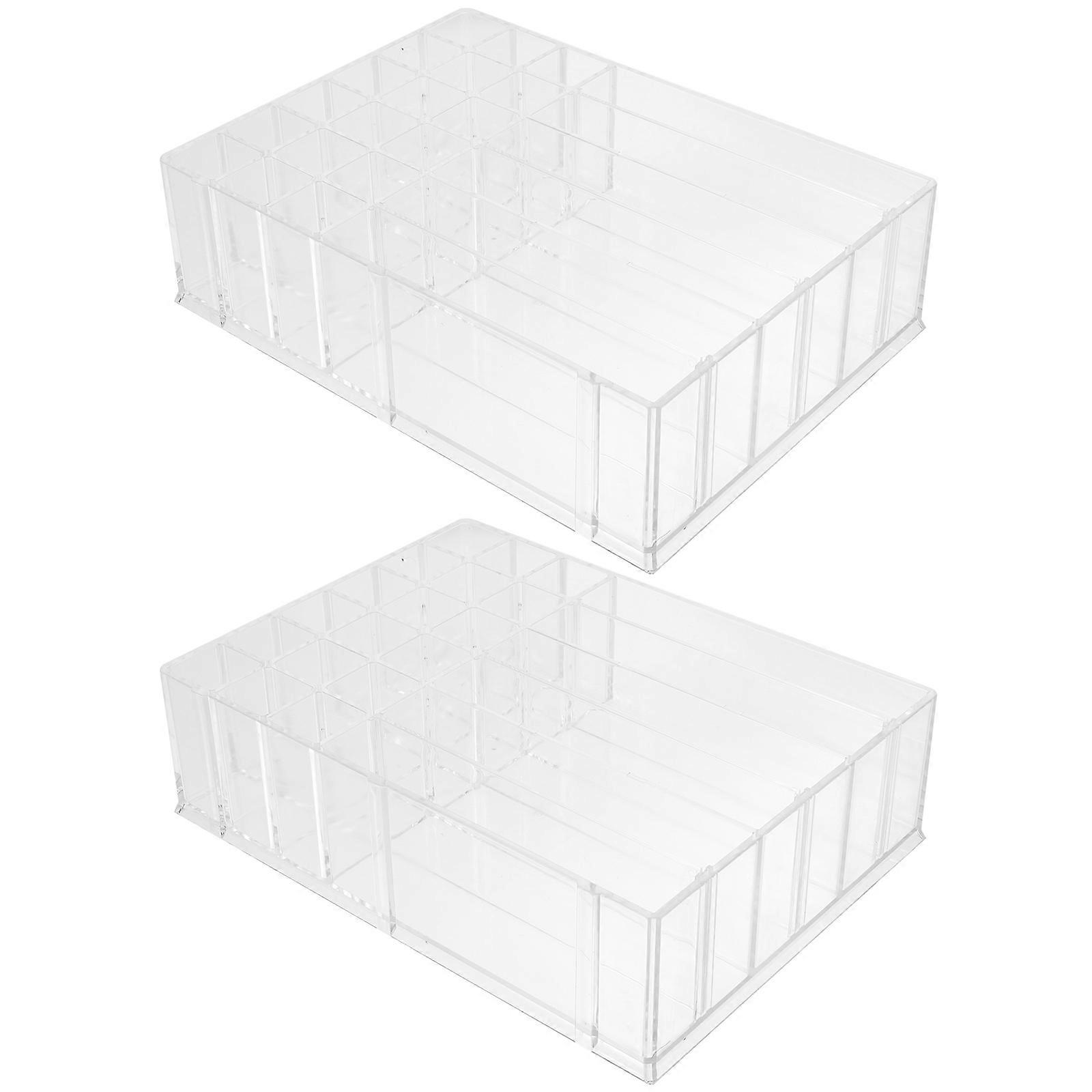 Transparent Acrylic Multi Grid Cosmetic Organizer for Storage Use with Durable Material 2pcs