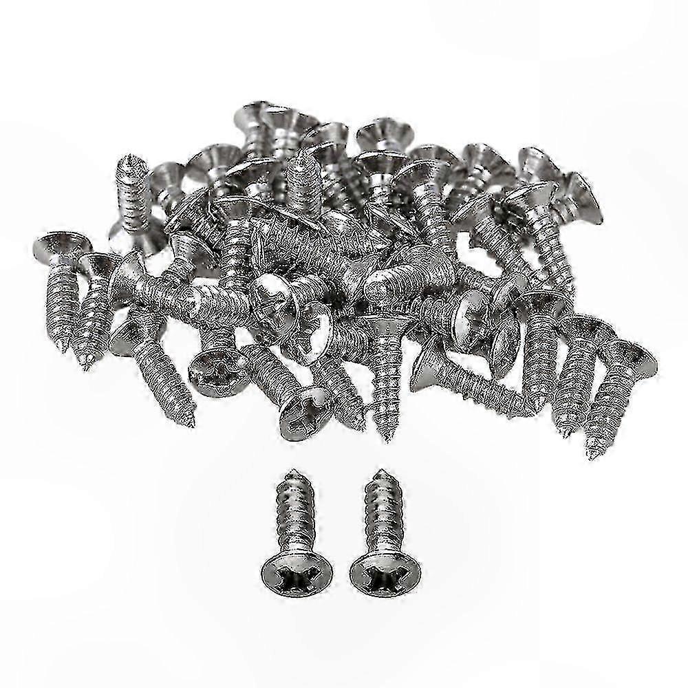 Silver Guitar Screws for Pickguard and Scratchplates - 50 Pack