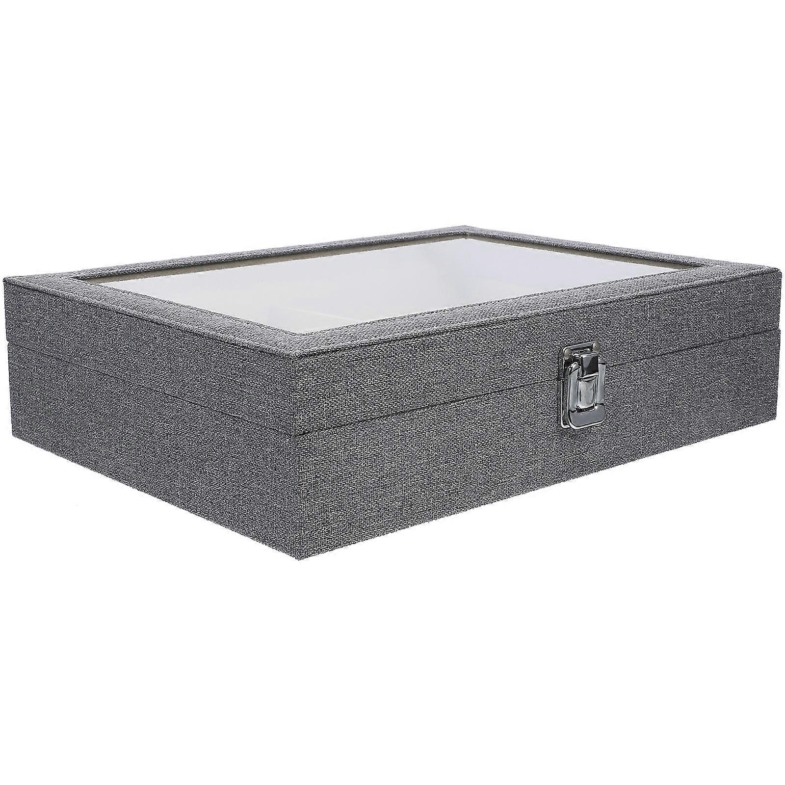 Glasses Case Sunglasses Organizer Commercial Use Linen Fabric Grey Color 1Set