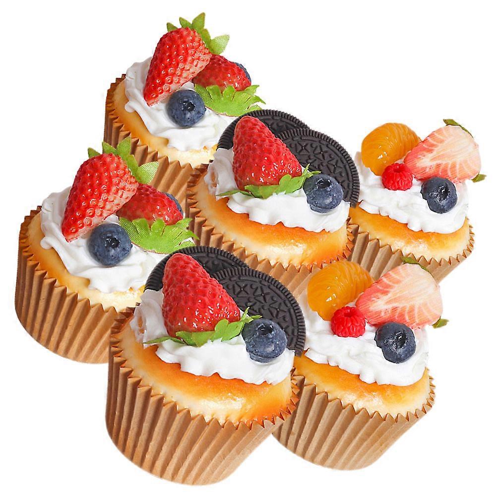 Faux Cake Decor Realistic 6Pcs Cake Model For Festival Use Shopping Malls Decorative Item 7.00X6.50X6.50Cm