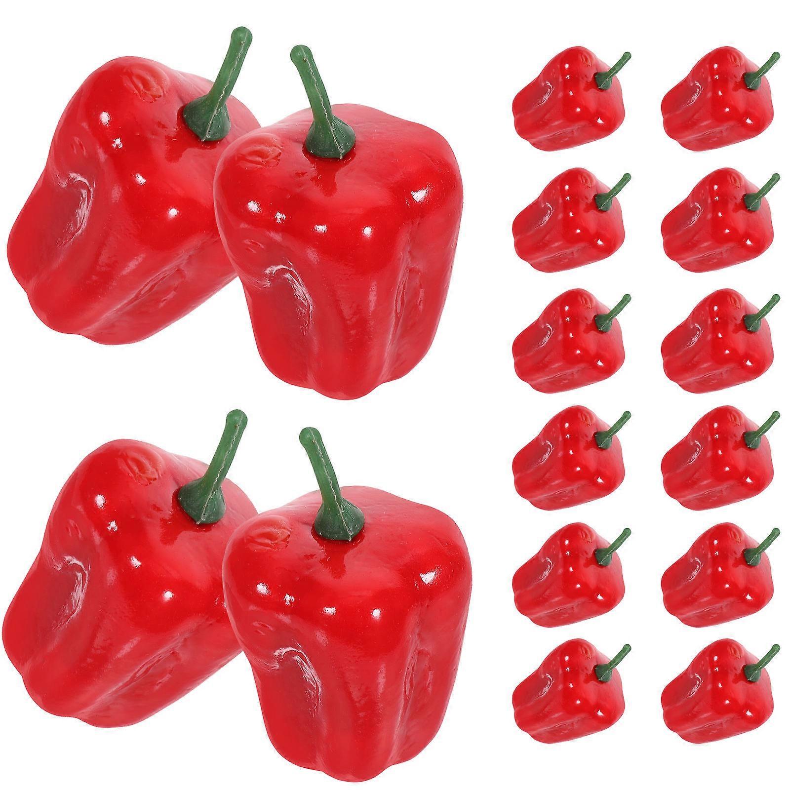 Mini Artificial Peppers 20Pcs Red Foam for Decor with Lifelike Artificial Peppers