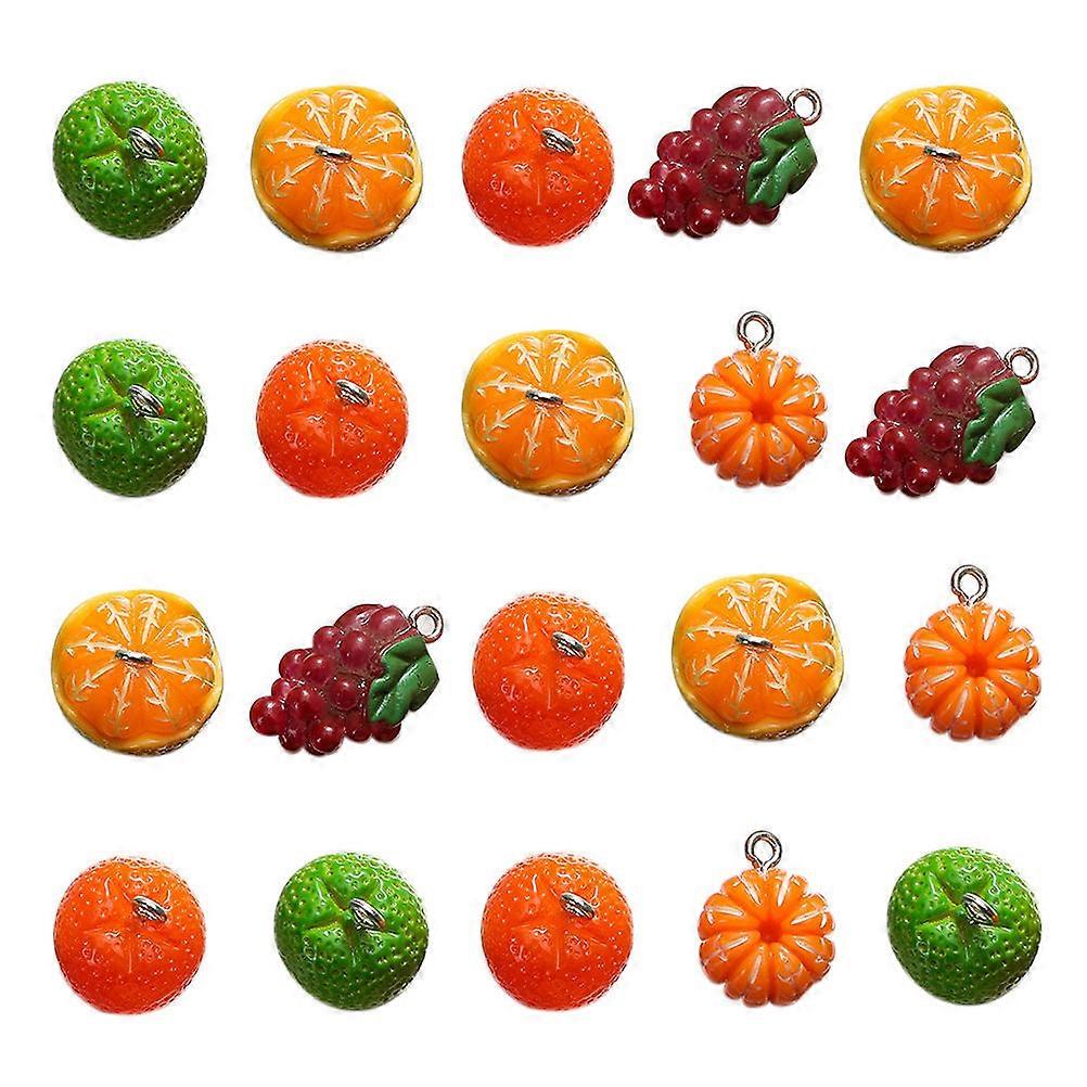 Simulation Fruit Charms 20Pcs Assorted Color Jewelry Making Creative Design Adornment 2.5X1Cm