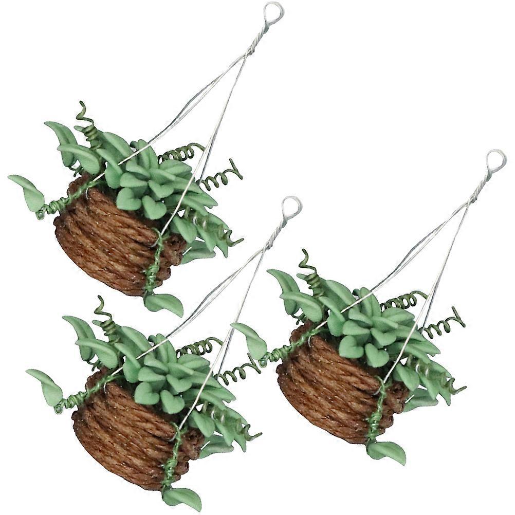 Mini House Furniture 3Pcs Dollhouse Furniture for Toy House Enthusiasts Decorative Safe and Material Micro Landscape Ornament