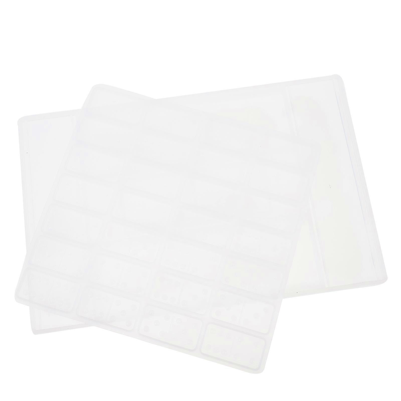 Silicone Domino Box Mold 2Pcs For Beginners DIY Projects 29.5X19.5cm Transparent Easy Cleaning