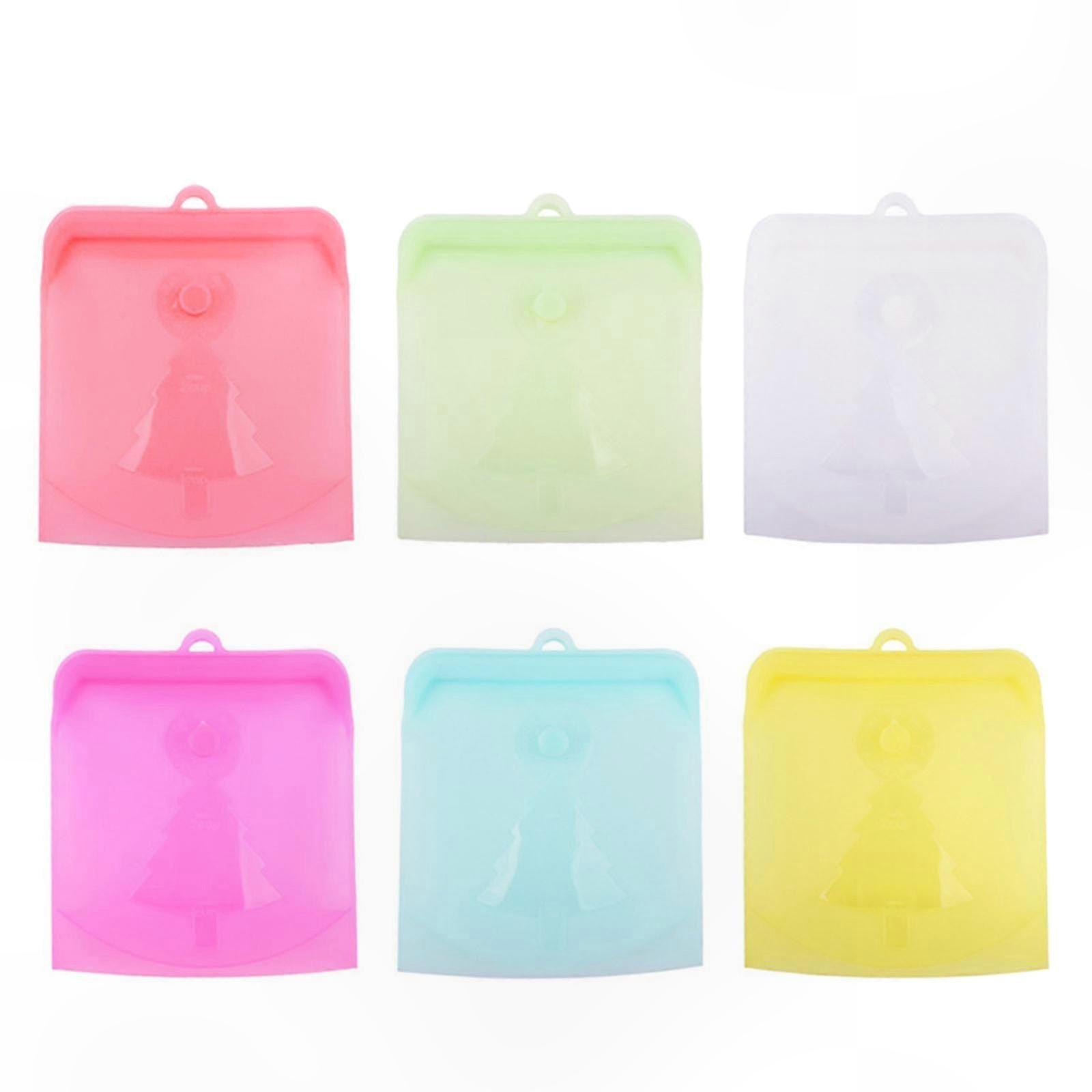 Silicone Reusable Food Bag 500ml/1000ml/1500ml Leakproof Container Blue