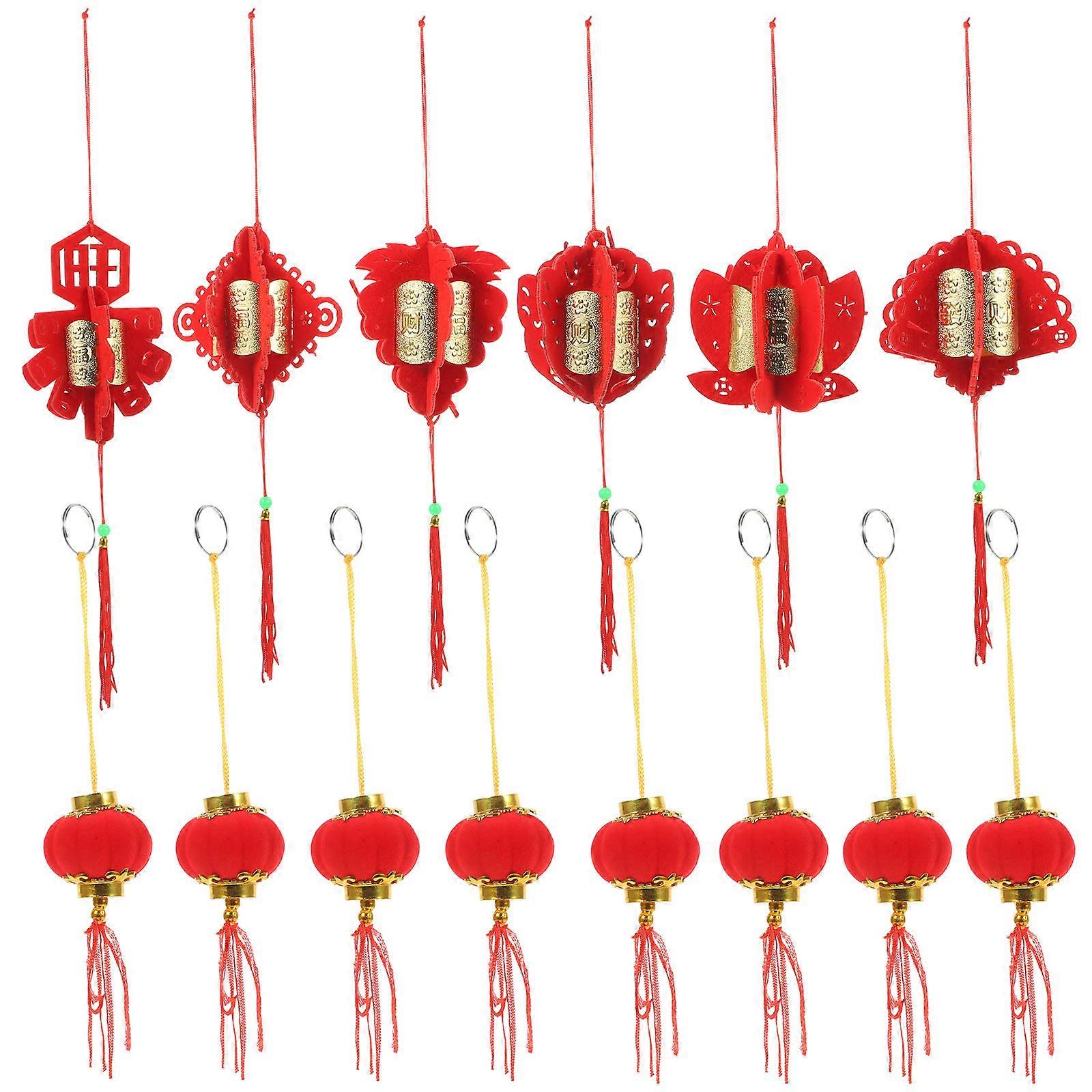 Chinese Style New Year Pendant with Bright Festive Red Color for Home Decor and Gifts 1 Set