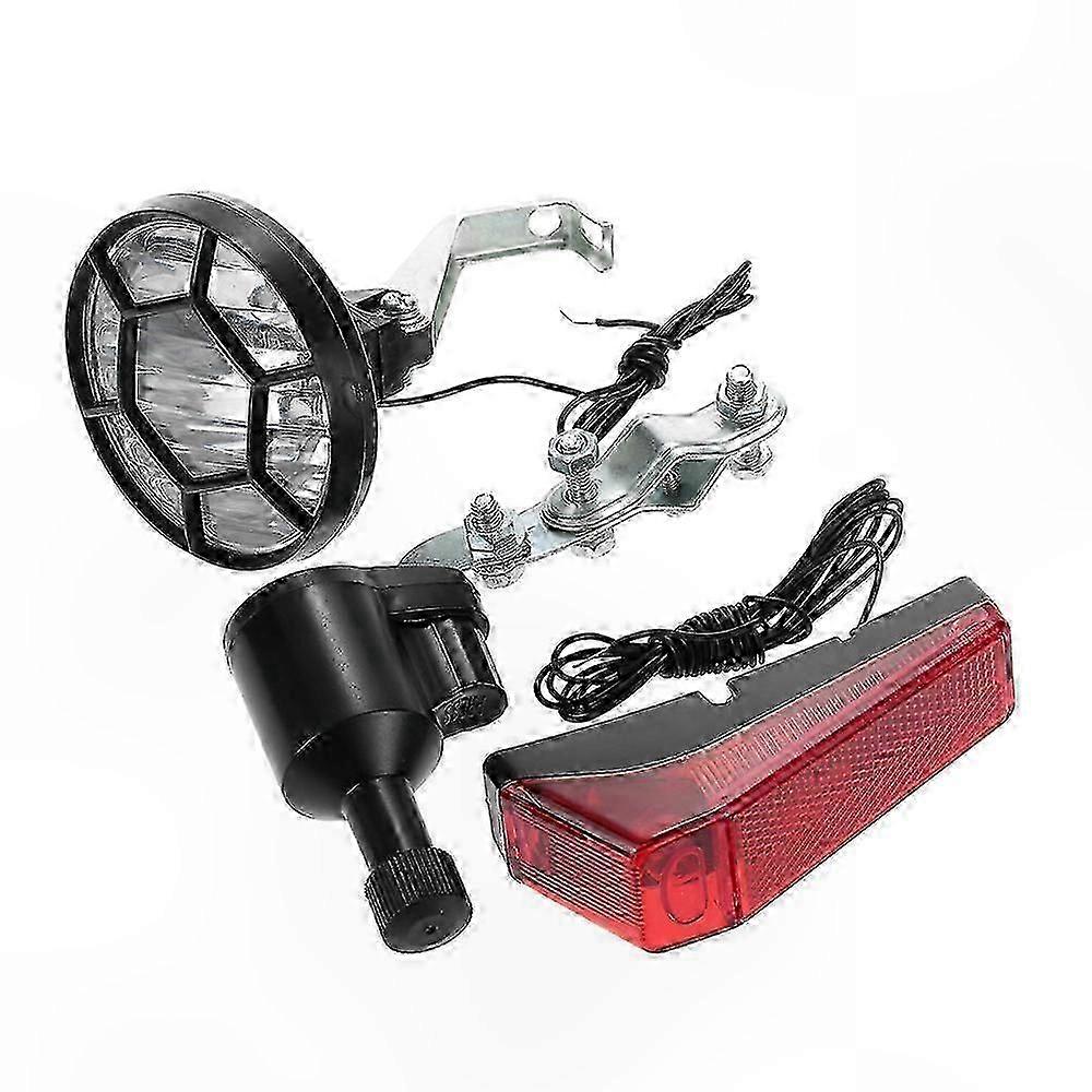 Front and Rear Bicycle Safety Lights with Dynamo Power
