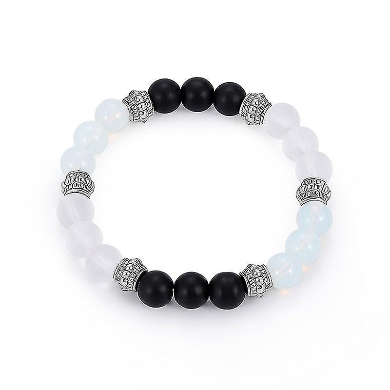 Svart matt stenpärlarmband