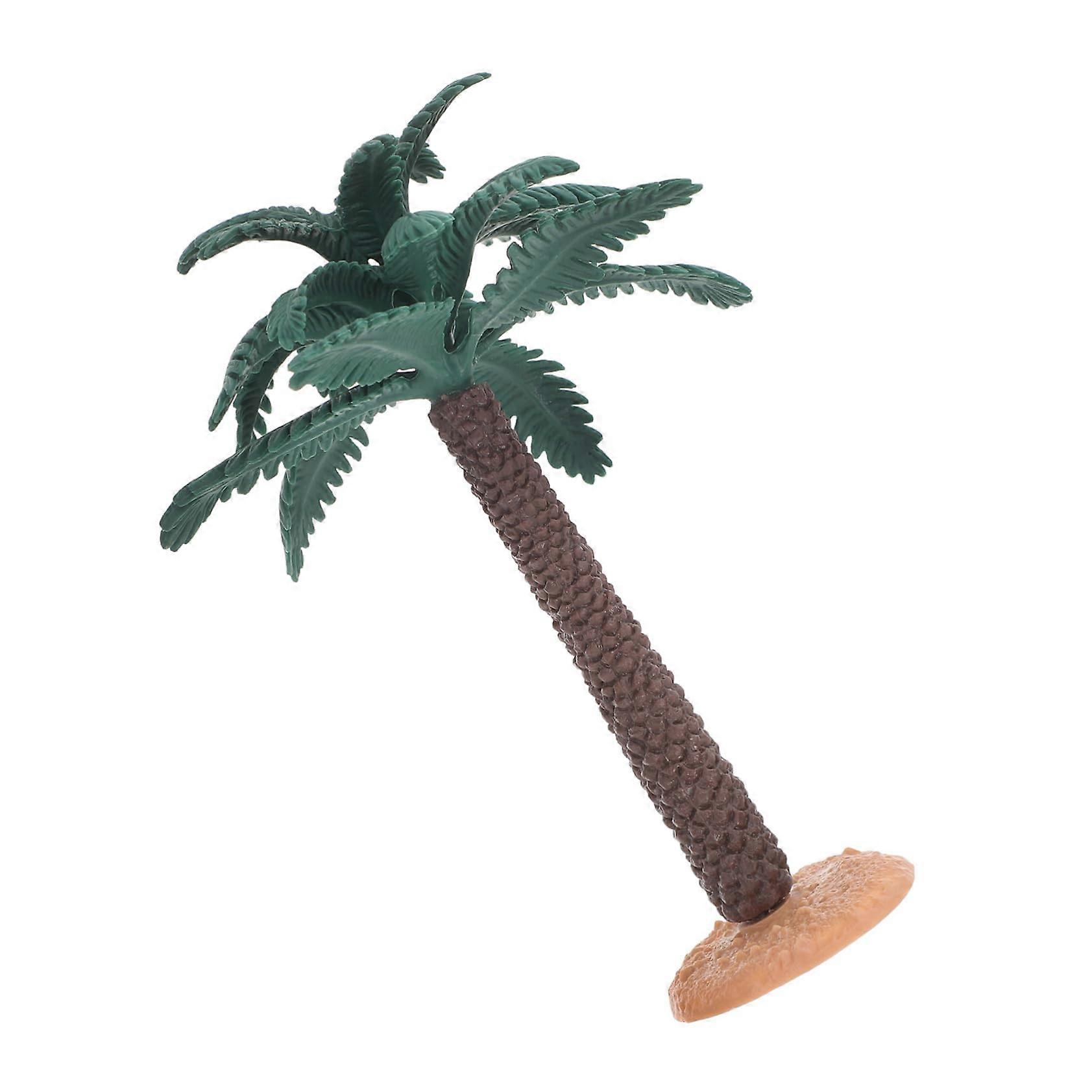 Simulated Green Potted Plants Palm Trees Plastic Artificial Coconut Palms Dollhouse Miniatures