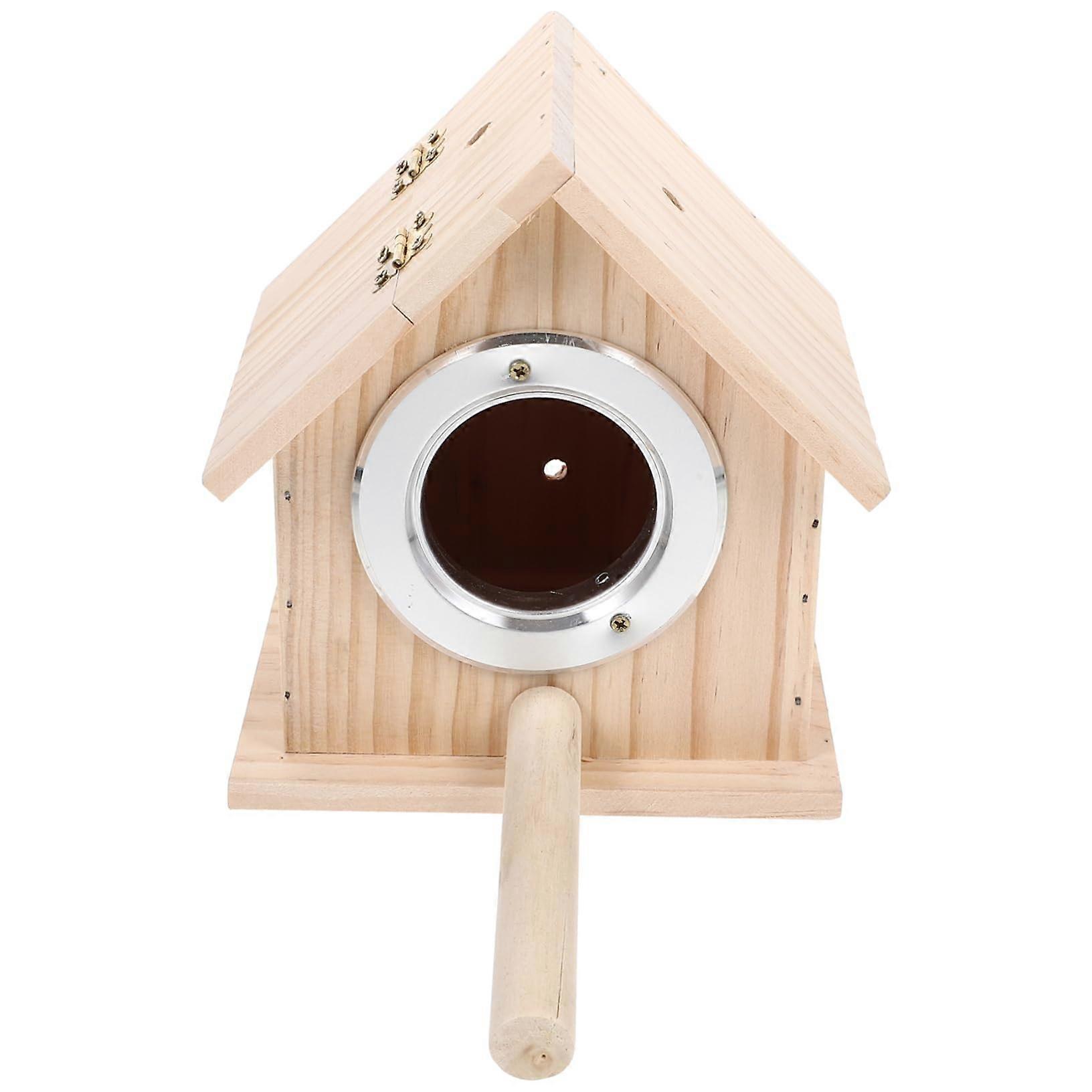 Birdhouse for Small Birds - Practical Nesting Box in Medium Beige for Garden and Indoor Decoration, Wooden Design