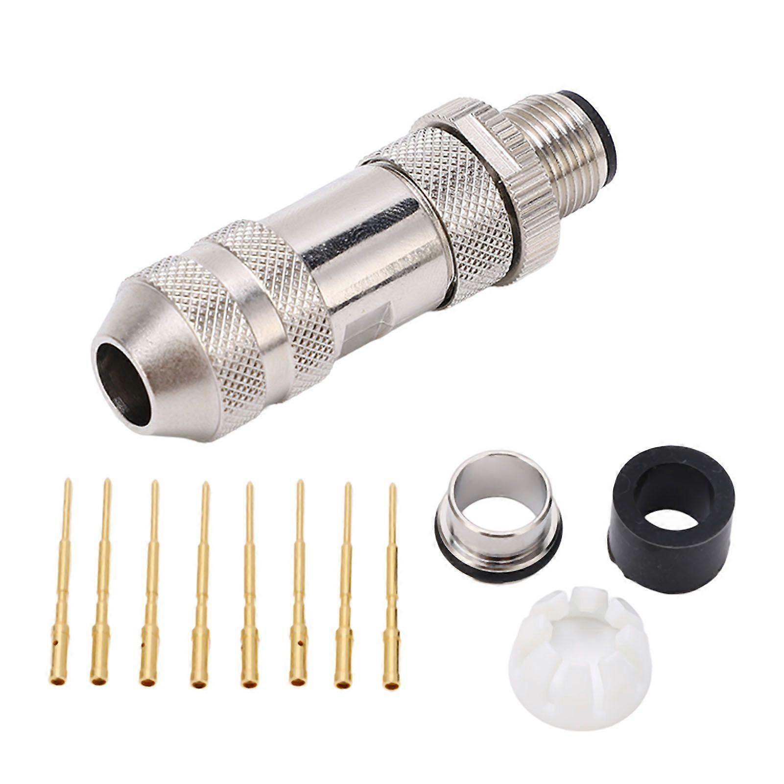 M12 8 pin male connector for car boat RV sensor applications
