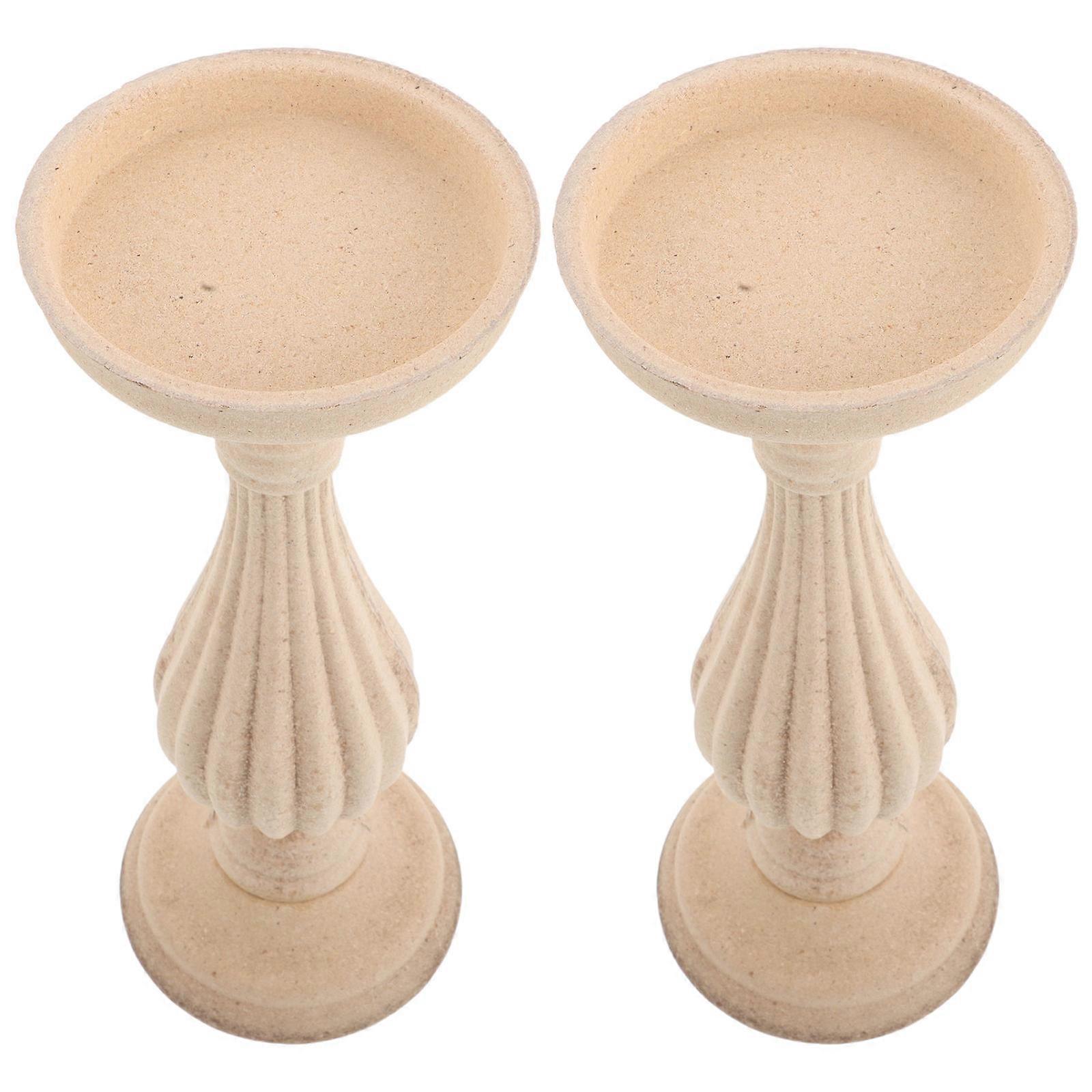 Rustic Vintage Wooden Candle Holders Set For Home Decor And Table Centerpiece 28X10.5X10.5CM Decorative 2Pcs