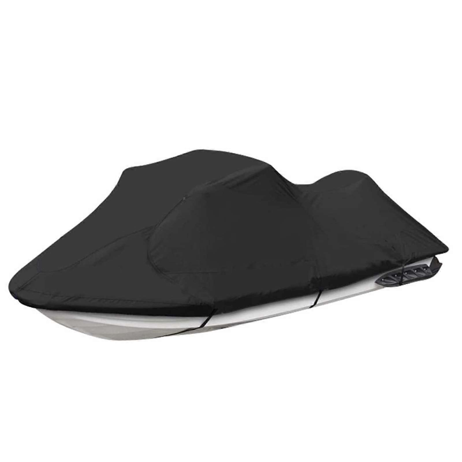 Trailerable Jet Ski Cover, Boat Cover Waterproof Marine Grade 600D Heavy Duty Polyester PWC Cover Usable in all Seasons,116135'/(L4.2m×W2.47m)