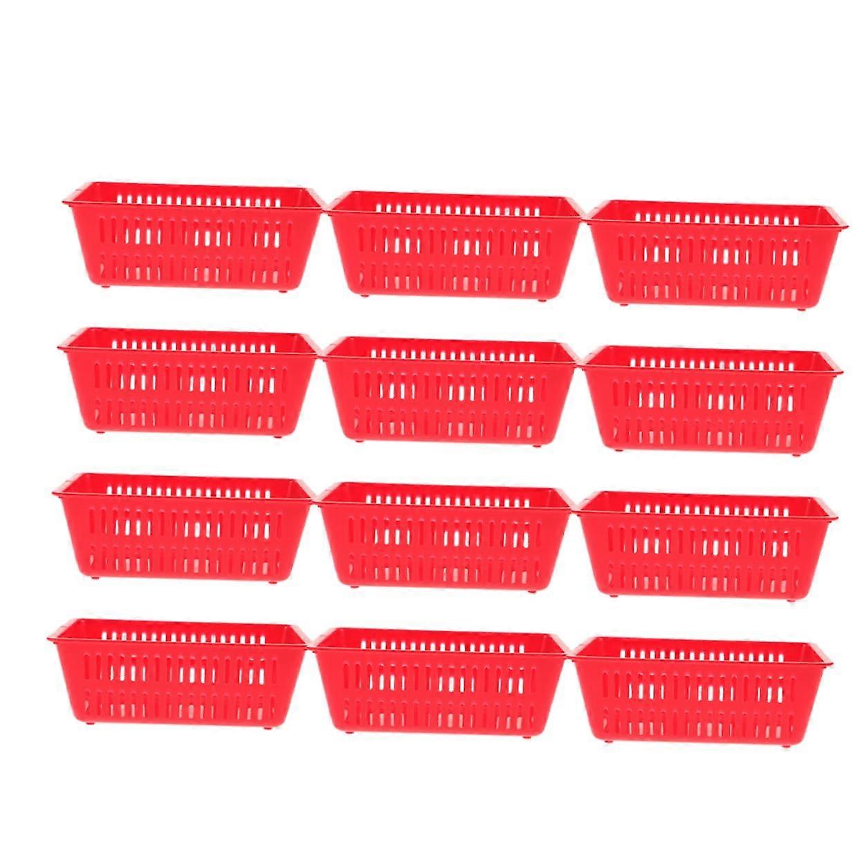 12Piece Small Reinforced Plastic Storage Baskets, Durable Coin Boxes with Capacity