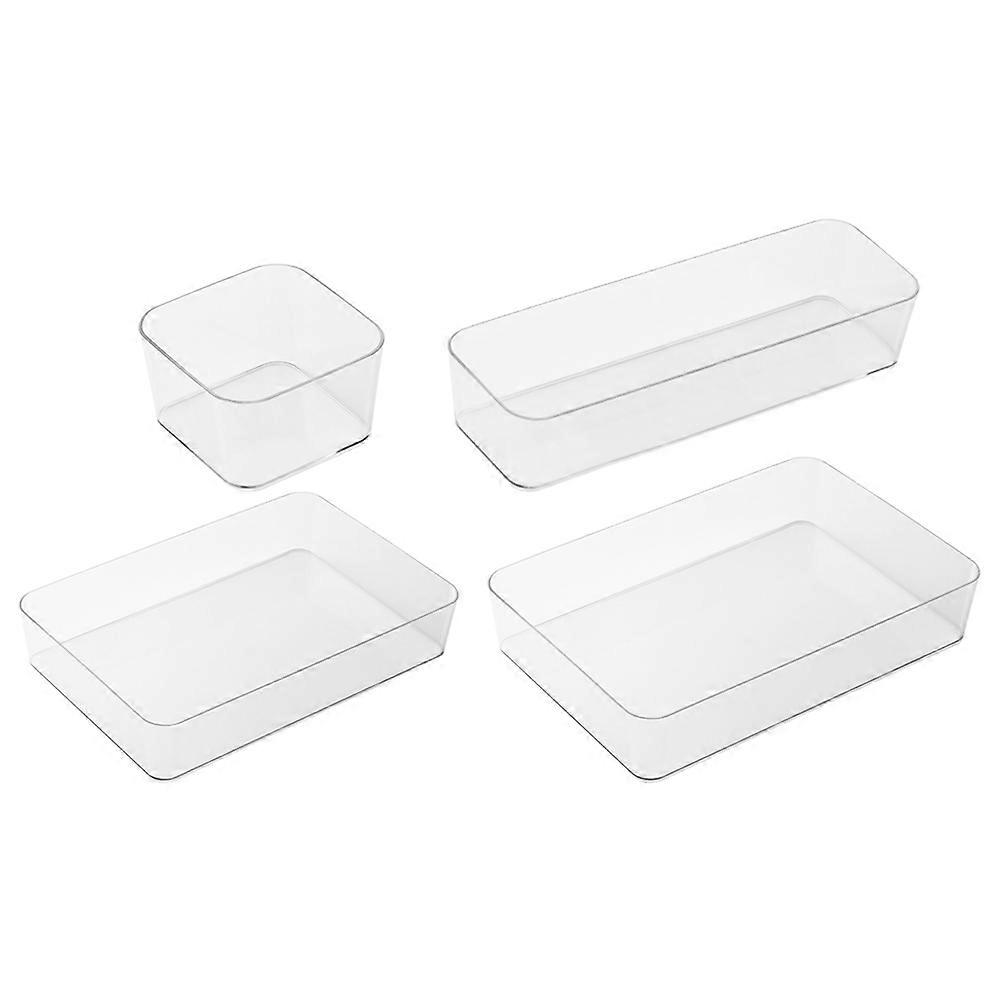 Transparent Makeup Organizers Drawer Divider Suitable For Desktop Tidying 4-Piece Set