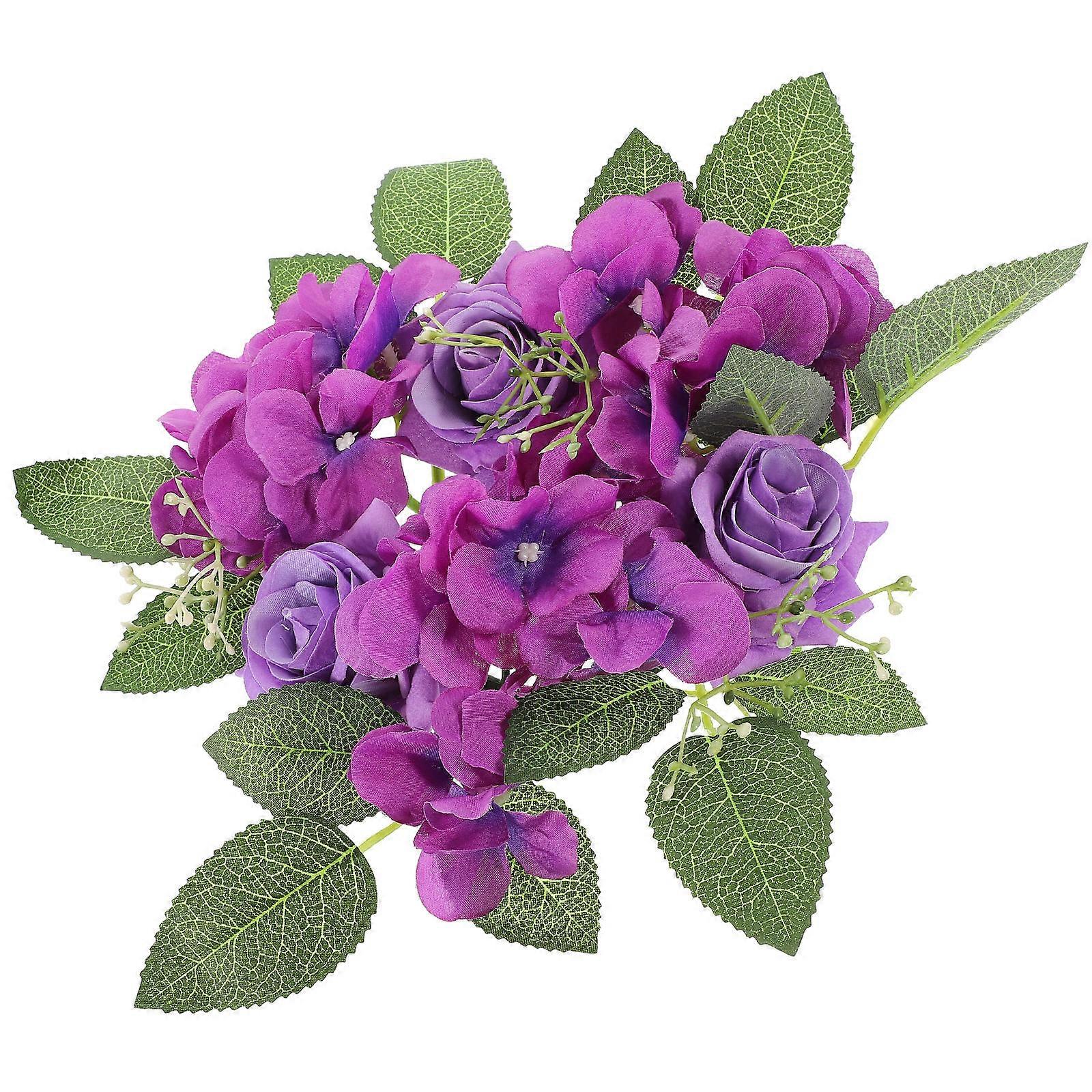 Purple Artificial Flower Candle Ring for Decoration Premium Quality and Realistic Design 3.5 Inches