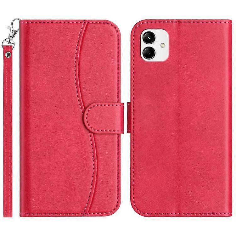 For Samsung Galaxy A06 Dual-Folded S-shape Leather Phone Case