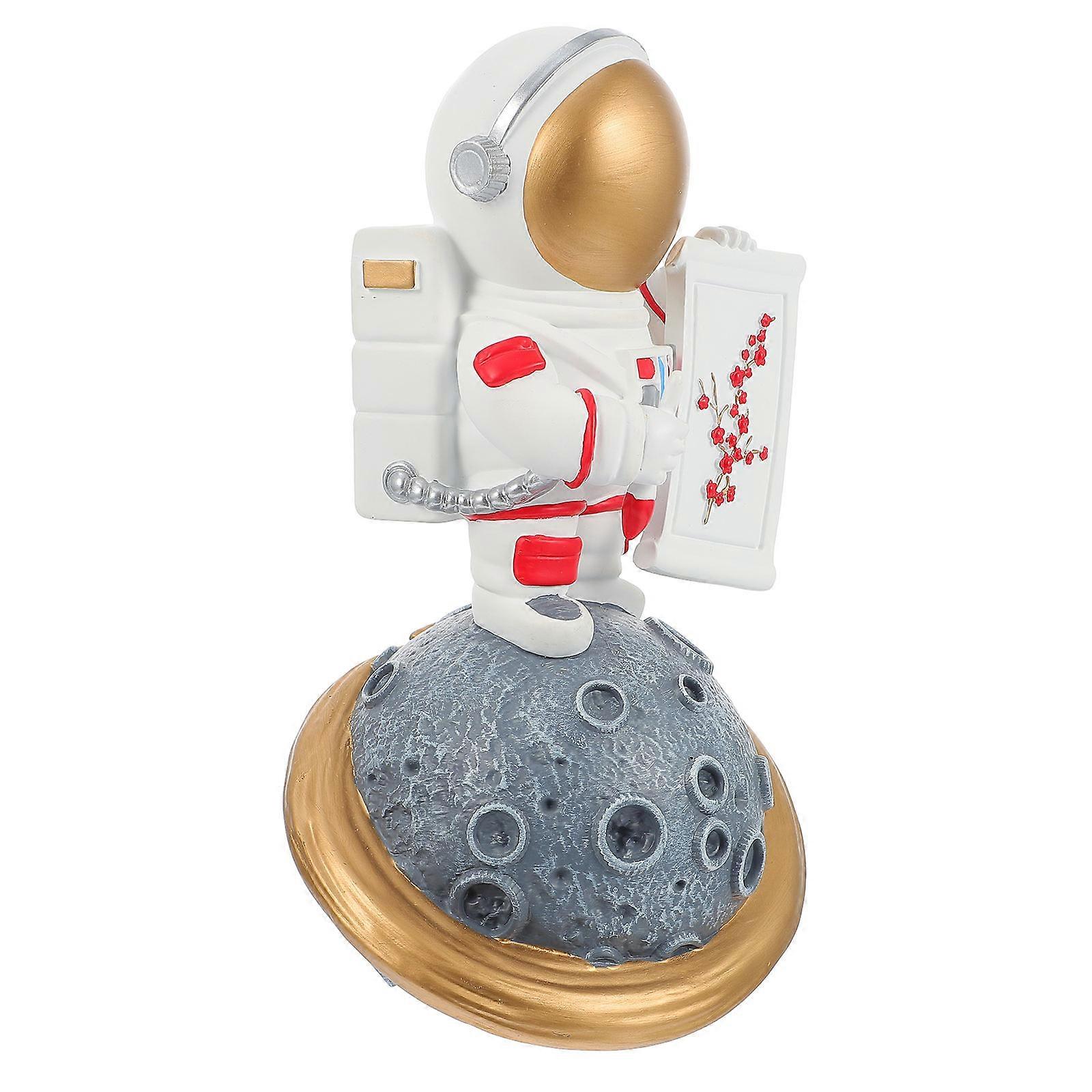 Resin Spaceman Figure Ornament For Parties And Anniversaries Size 9.43X5.50X4.32IN Atmospheric Style 1PC