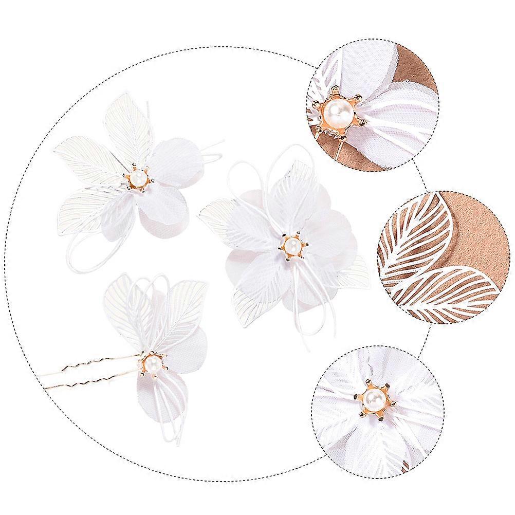 Elegant Flower Pattern Wedding Hairpins with Pearls and Rhinestones for Bridal Hairstyles – Versatile Floral Hair Accessories for Women