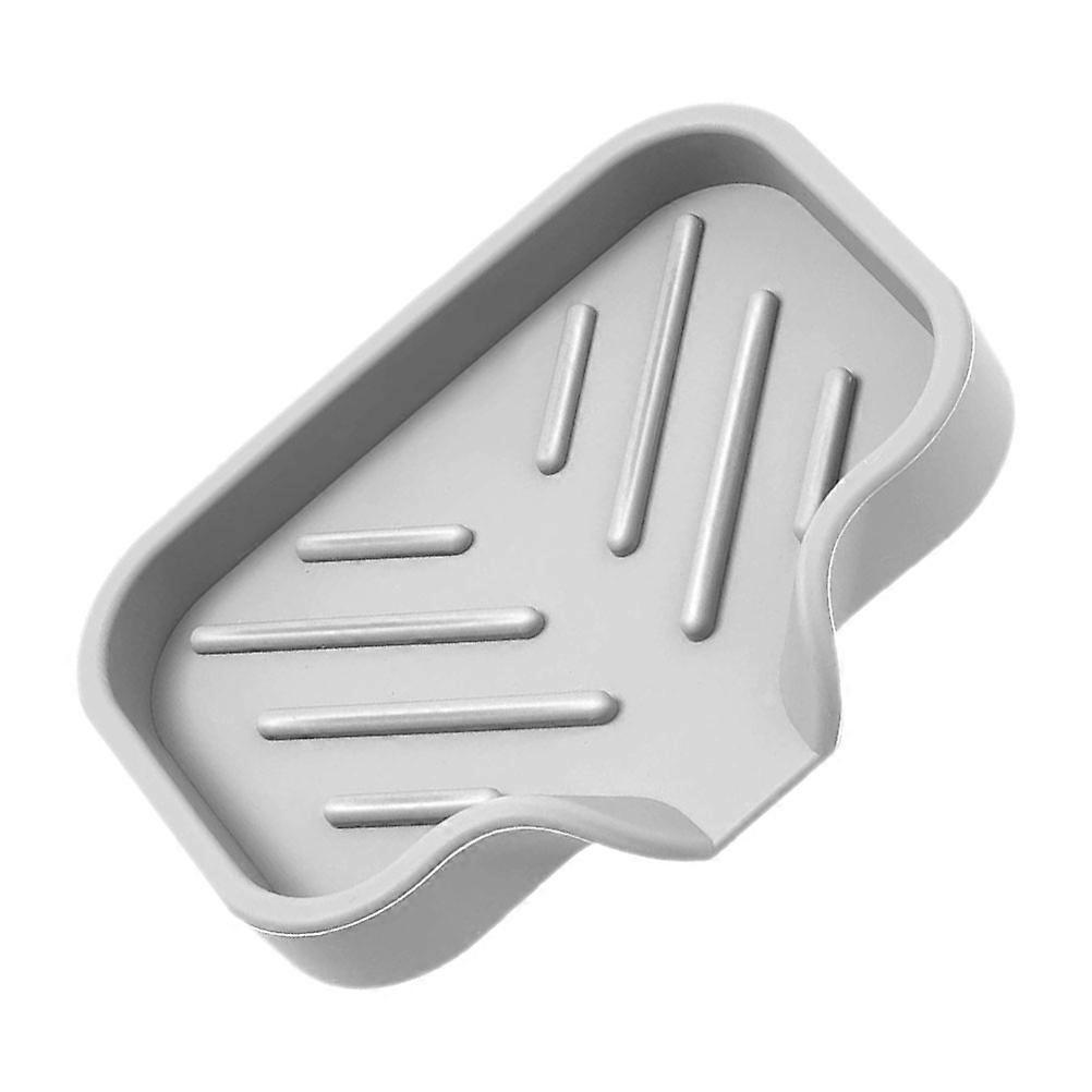 Bathroom Soap Tray 1 Pc Grey Concise Design Shower Room Accessory 12.5X10X1CM With Drainage For Home Users