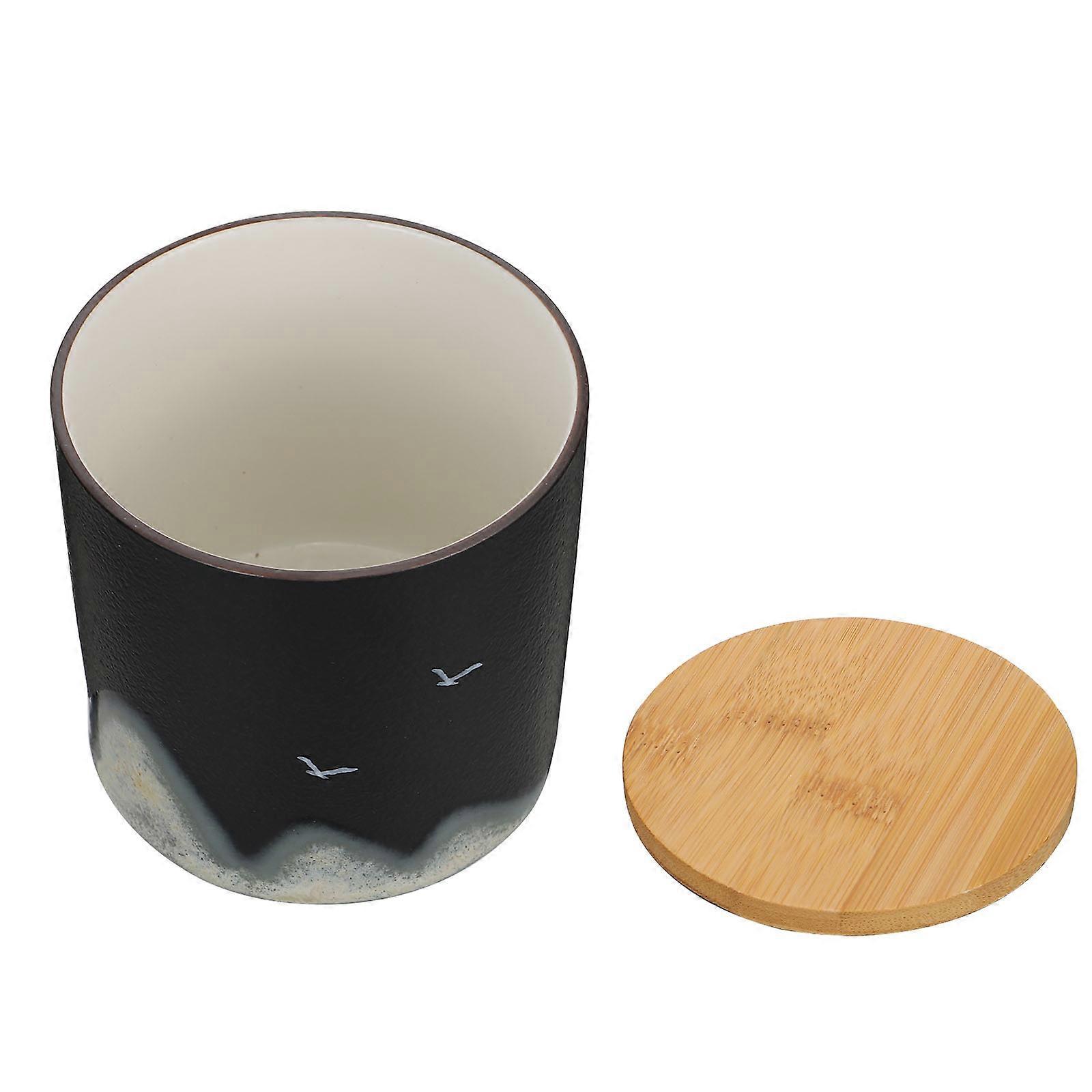 Tea Canisters Sealed Storage Jar For Tea Lovers In Black Color With Practical Design 1Set