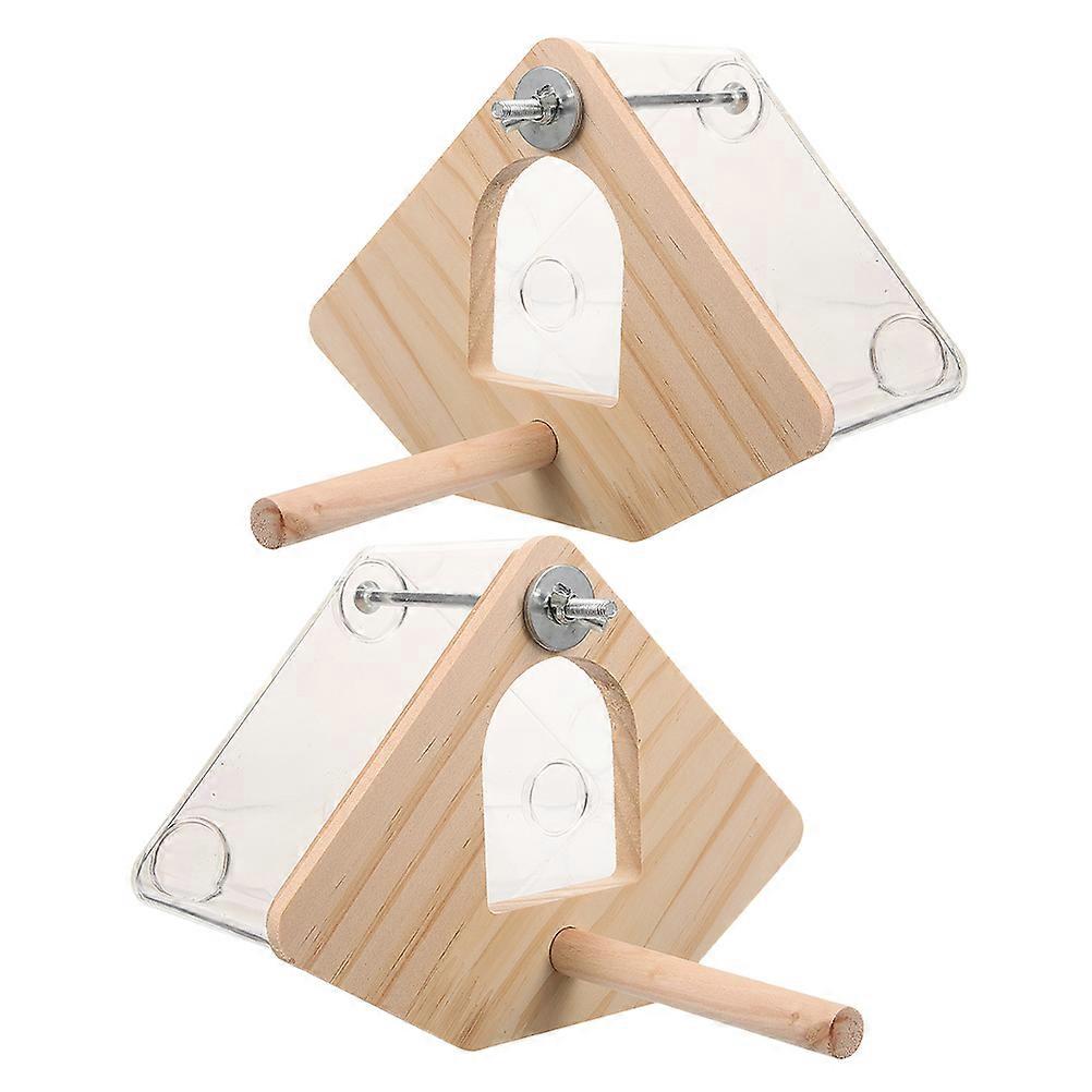 Transparent Acrylic Bird House for Parakeet Nesting and Breeding Safe Warm Hideaway 2 Pcs