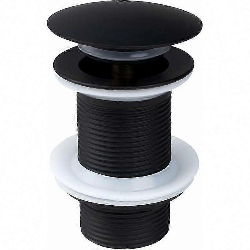 Universal Black Pop Up Sink Drain Without Overflow for Countertop Sink, Automatic Drain Stopper