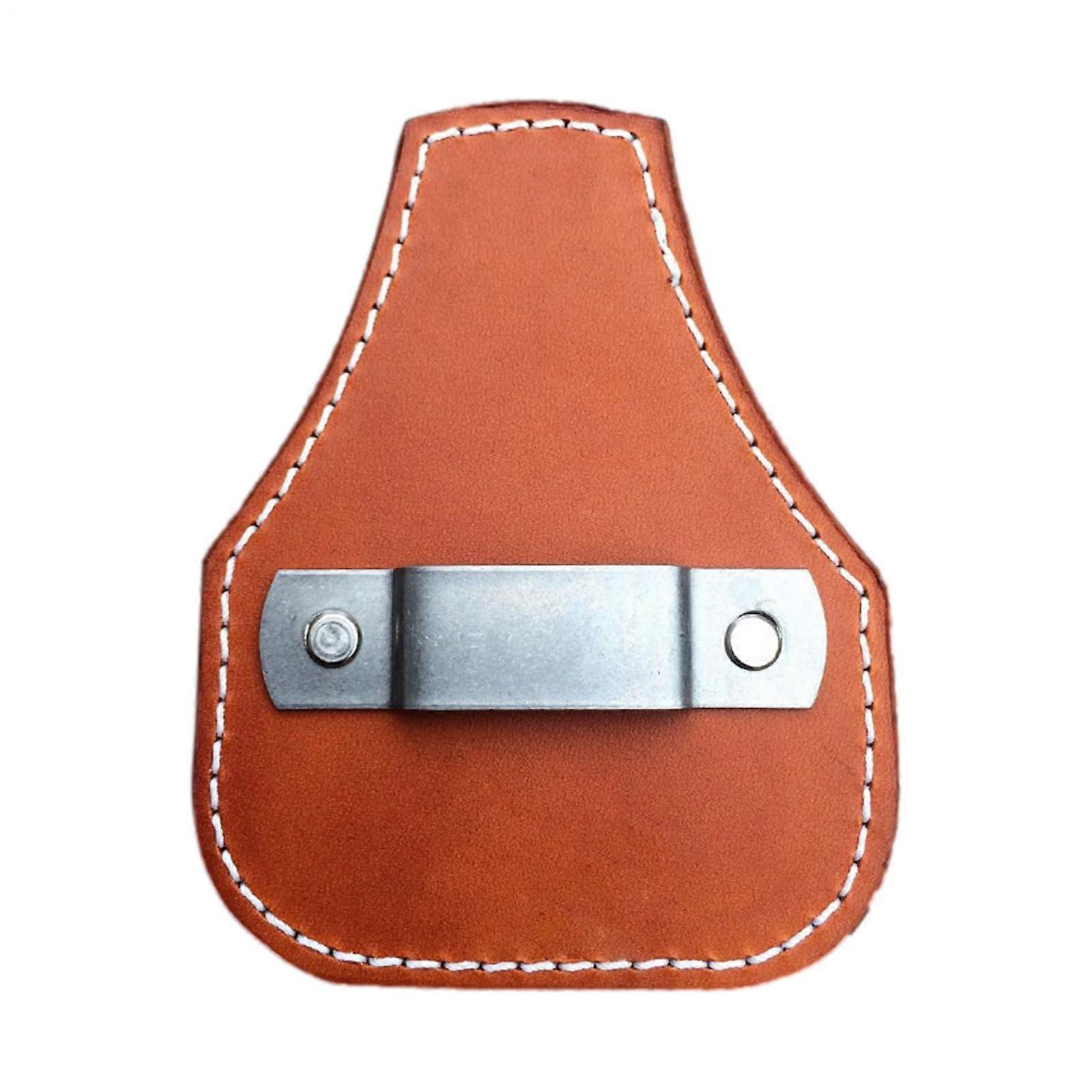 Tape Measure Belt Holster - Universal Tool Belt Clip for Standard Tape Measures - Durable Brown Holster for Plumbers and Carpenters