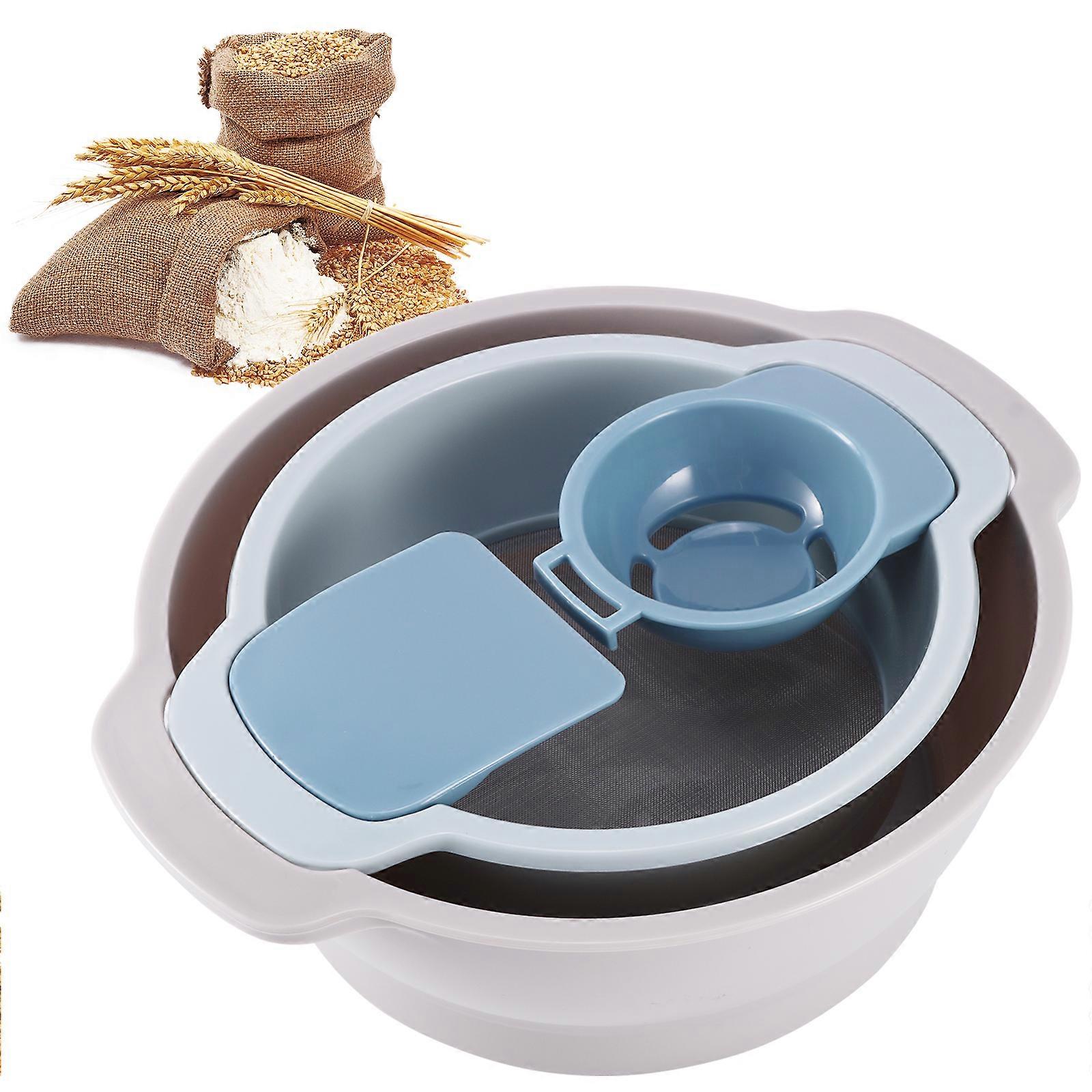 Flour Sifter Scraper Baking Set 4pcs Small Blue
