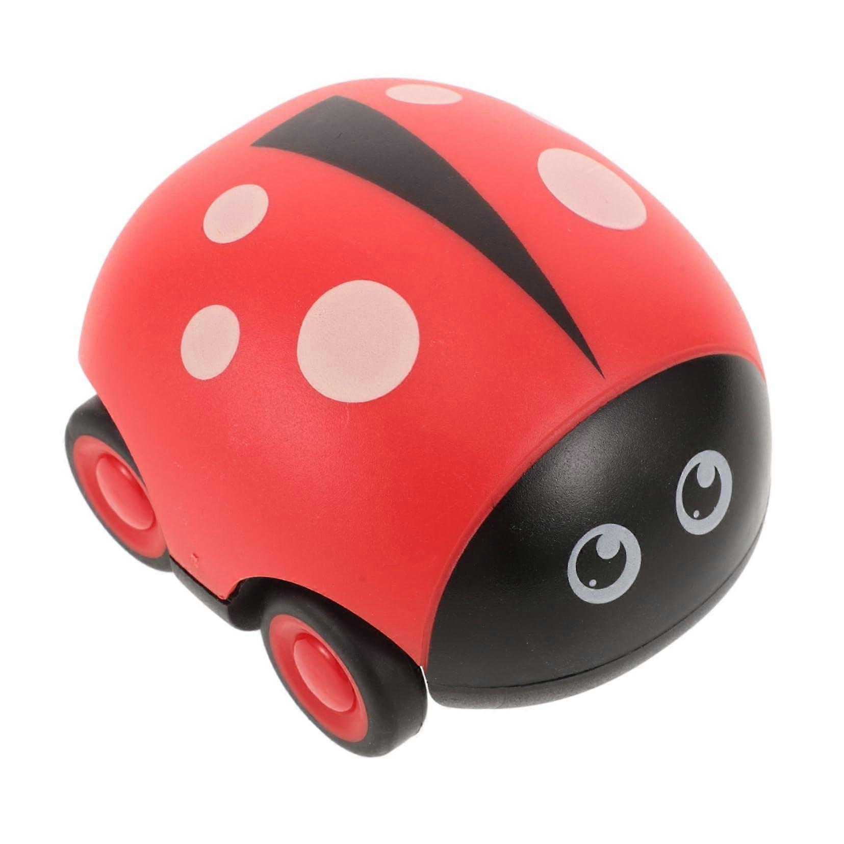Mini Pull-Back Car Beetle Shape Friction-Powered Toy Car for Toddlers with Interactive Double Retraction Mechanism
