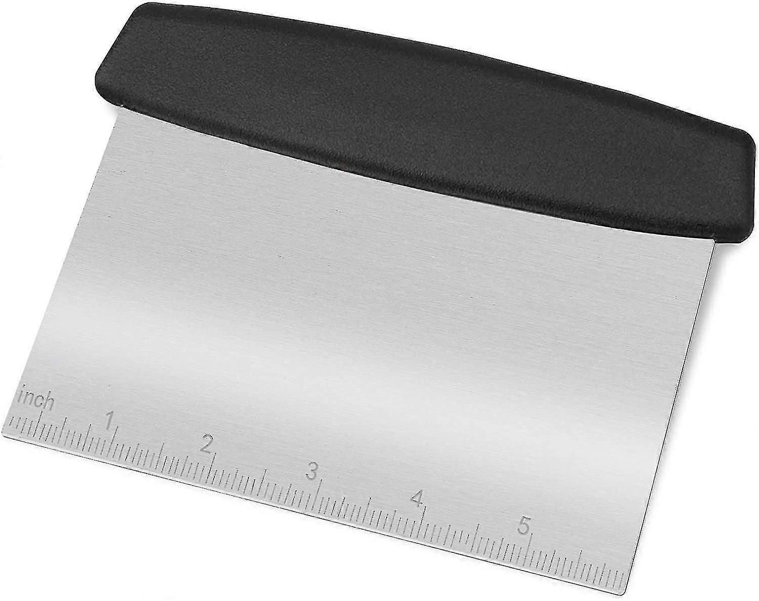 Dough Scraper Stainless Steel Bench Scraper Bread Cake Pastry Pizza Food Cutter With Measuring Scale Multipurpose Kitchen Baking Toolblack Sliver Colo