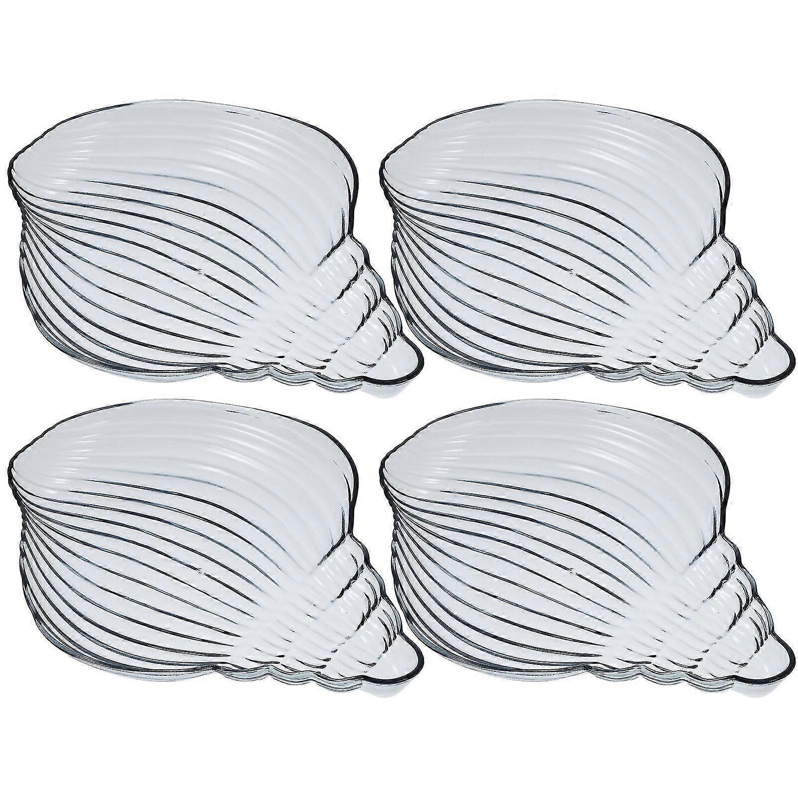 4pcs Appetizer Service Plates Conch Shaped Plate Multi-purpose Candy Nuts Plates