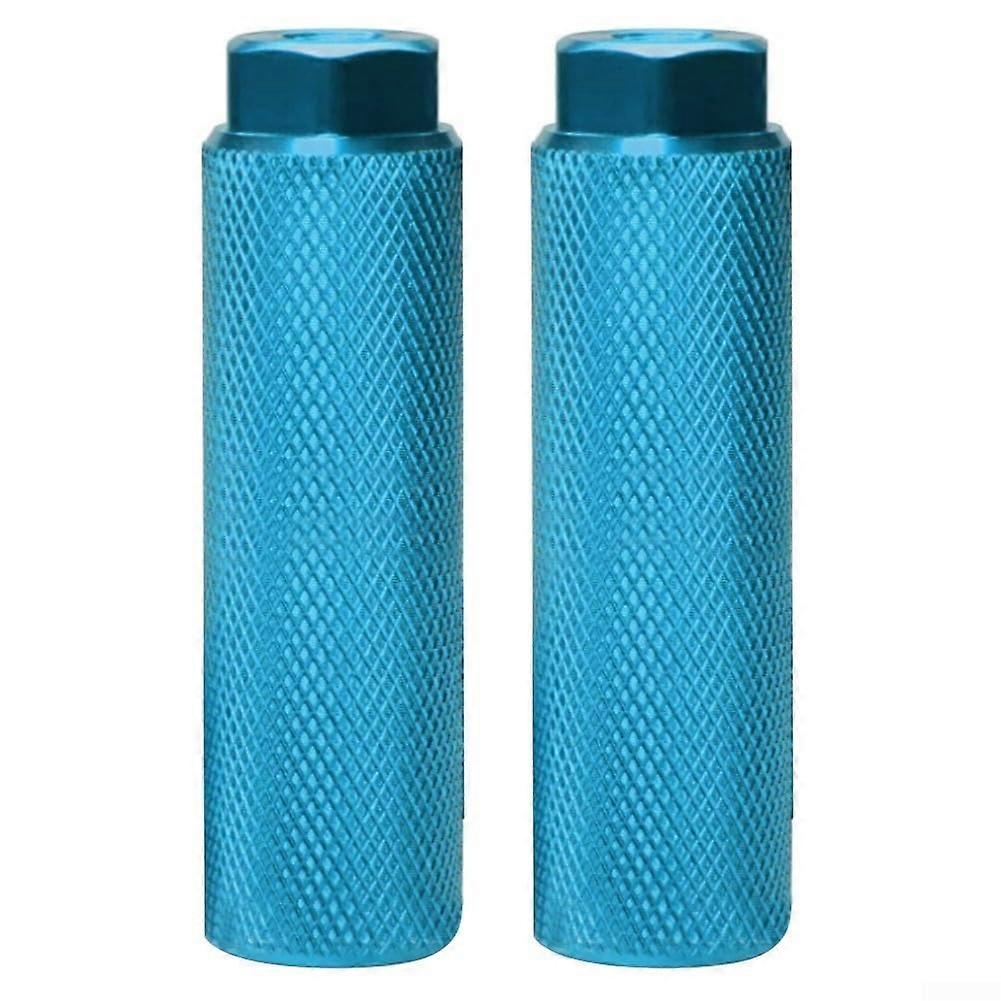 Reliable Anti Skid Bike Pegs in Sturdy Aluminum Alloy Material For All Bicycles with 3/8 Inch Axles (light blue 2PCS)